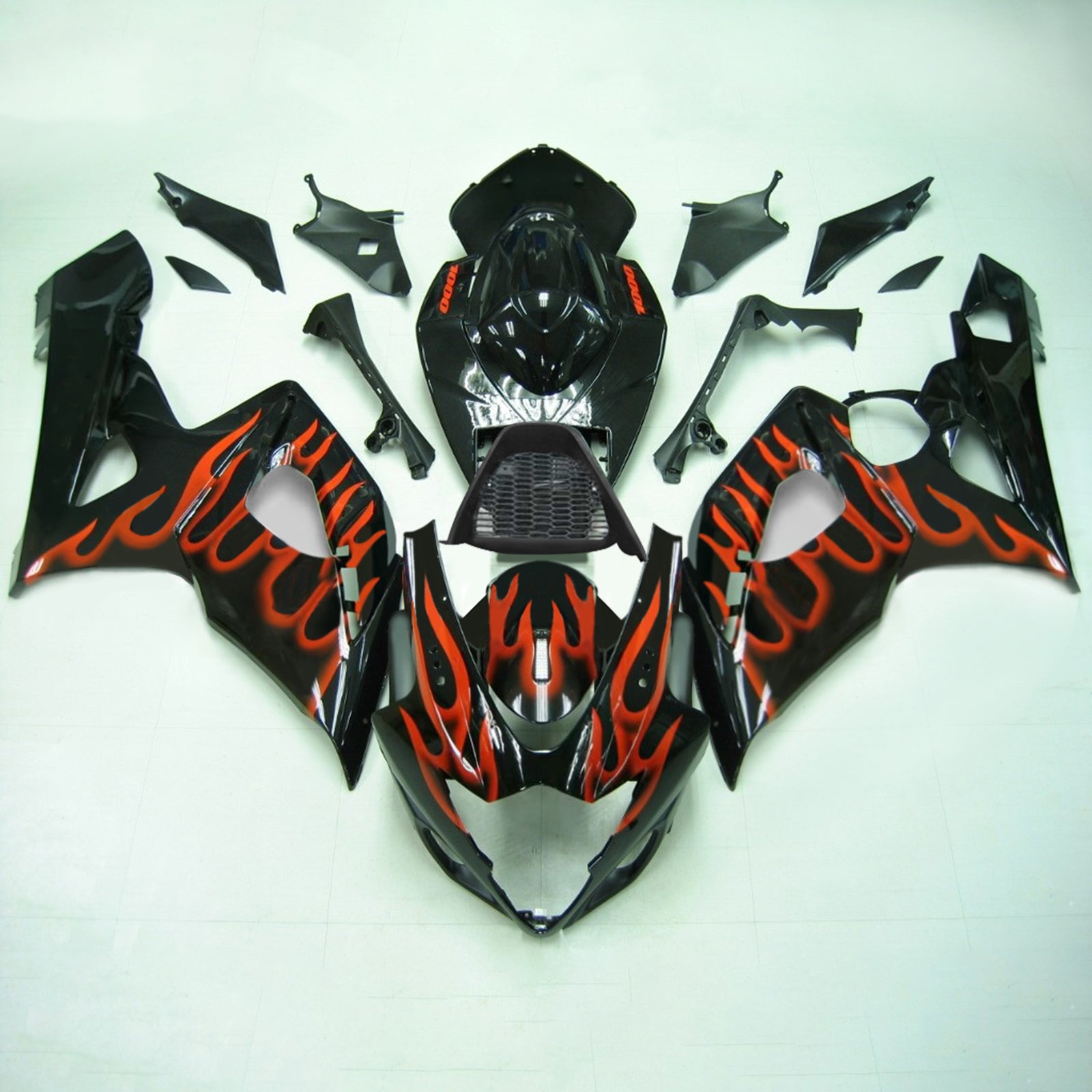 Carenagem preta Amotopart para Suzuki GSXR1000 2005-2006&OKit de combate a incêndio para equipamentos de combate a incêndio
