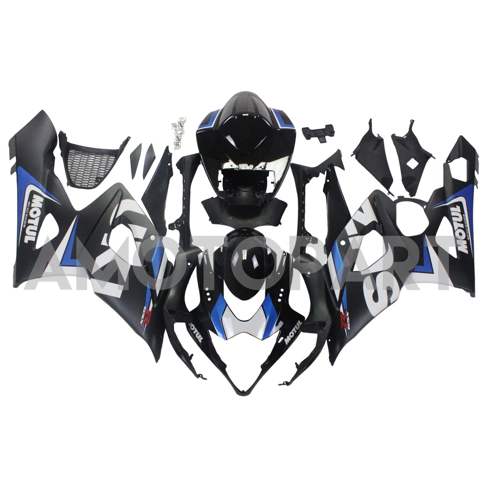 Amotopart 2005-2006 Suzuki GSXR1000 Fairing Black&Blue Kit