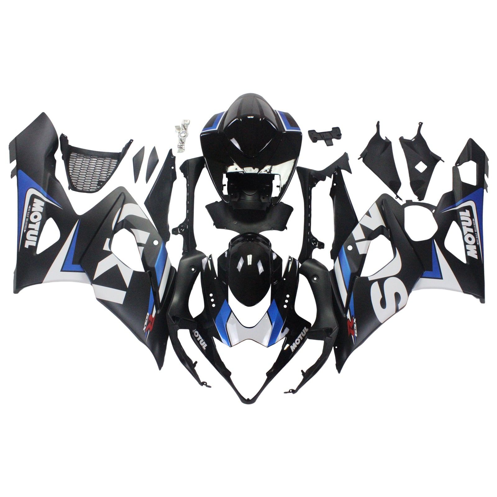 Amotopart 2005-2006 Suzuki GSXR1000 Kit de carenado negro y azul