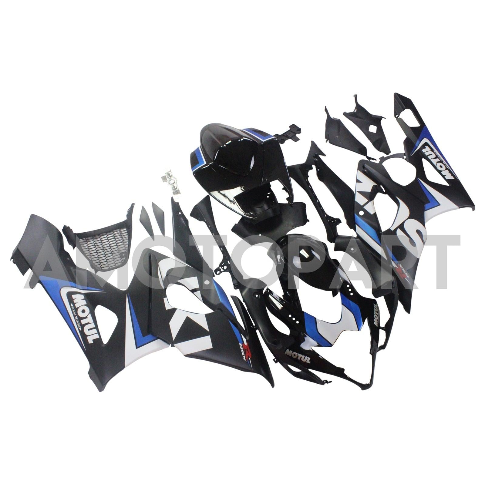 Amotopart 2005-2006 Suzuki GSXR1000 Fairing Black&Blue Kit