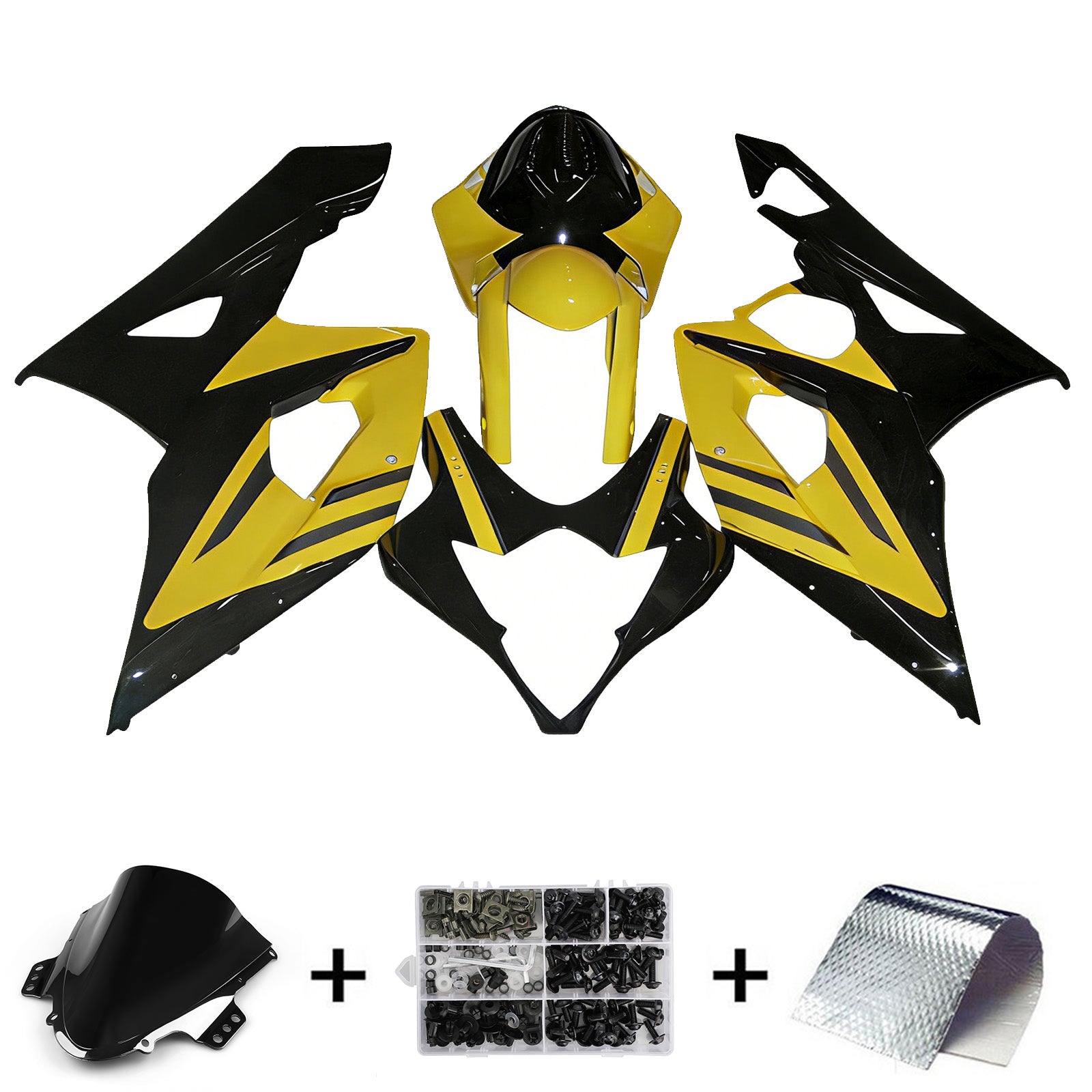 Amotopart 2005-2006 K5 GSXR1000 Suzuki Kit carena giallo e nero