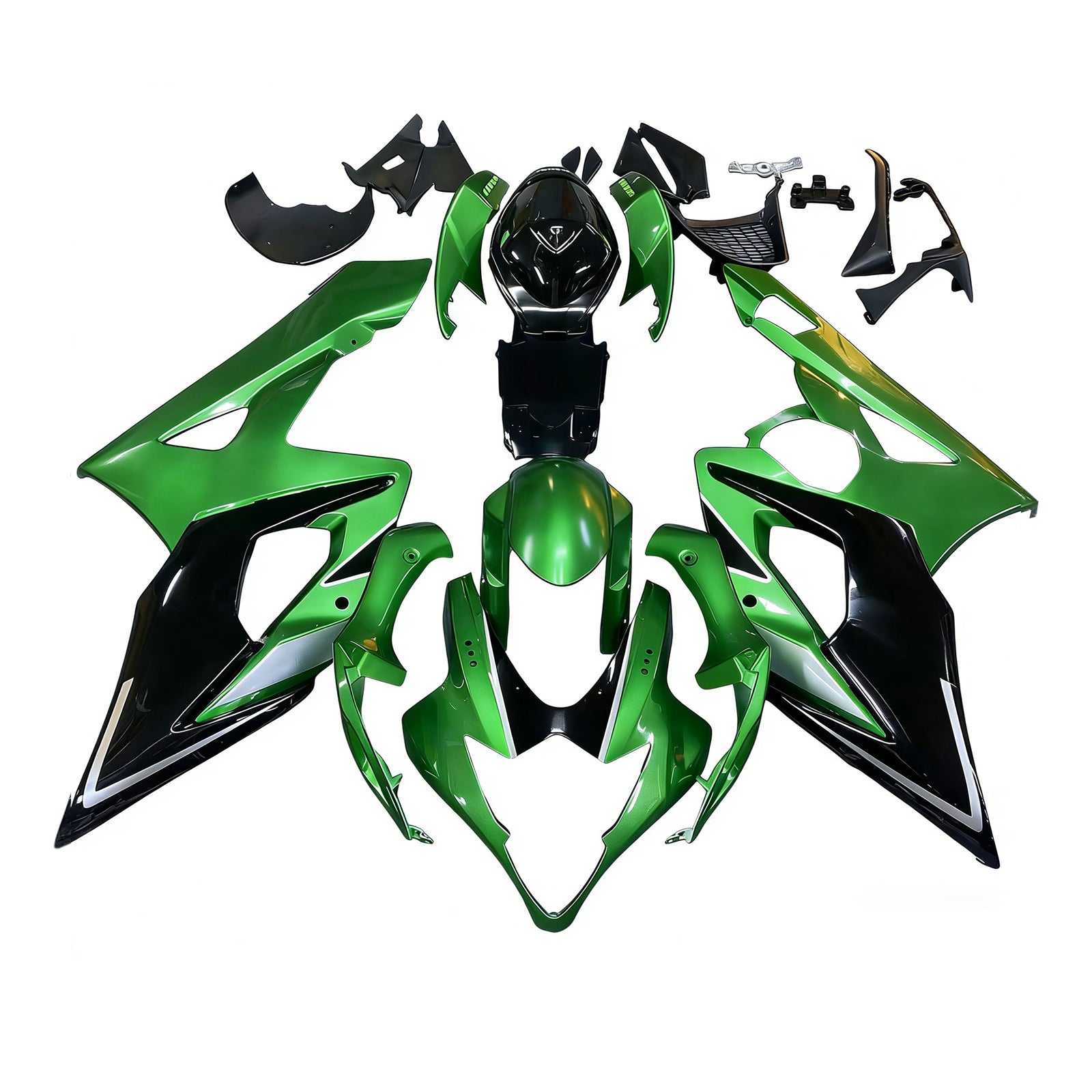 Amotopart 2005-2006 K5 GSXR1000 Suzuki Kit carena verde e nero
