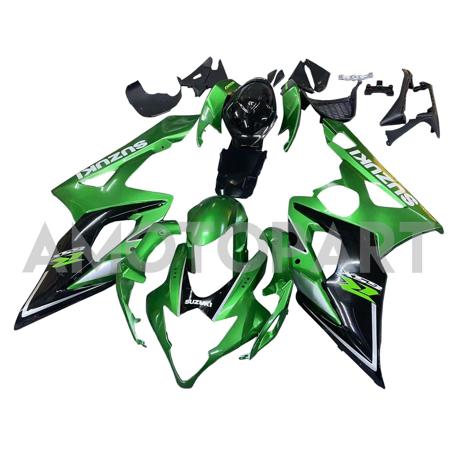 Amotopart 2005-2006 K5 GSXR1000 Suzuki Green&Black Fairing Kit