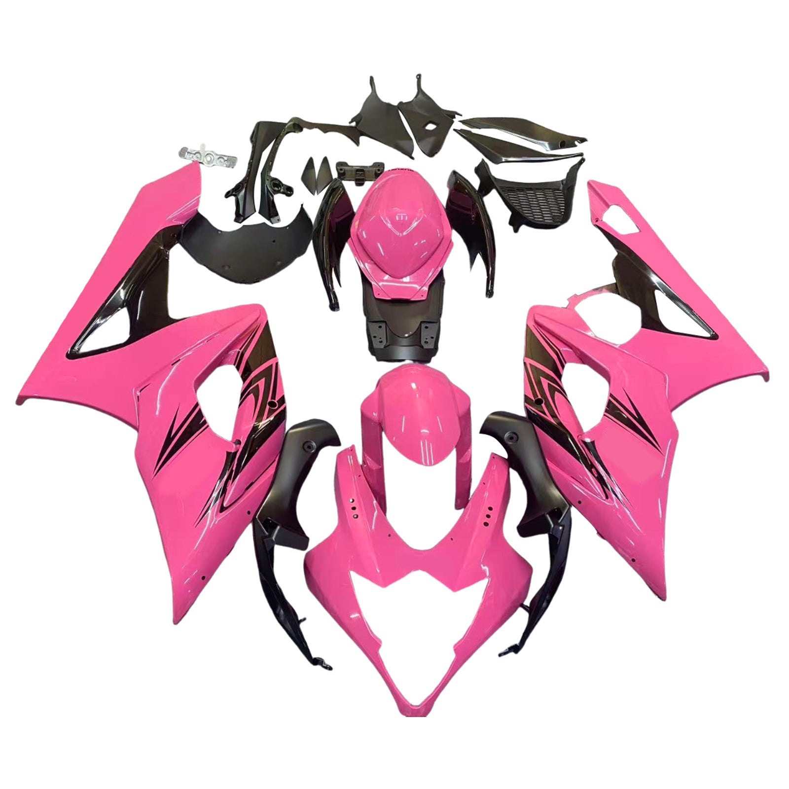 Amotopart 2005-2006 K5 GSXR1000 Suzuki Kit carena rosa e nero