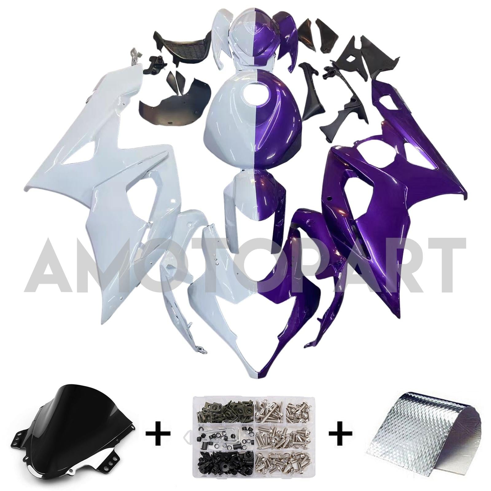Amotopart 2005-2006 Suzuki GSXR1000 Purple White Fairing Kit