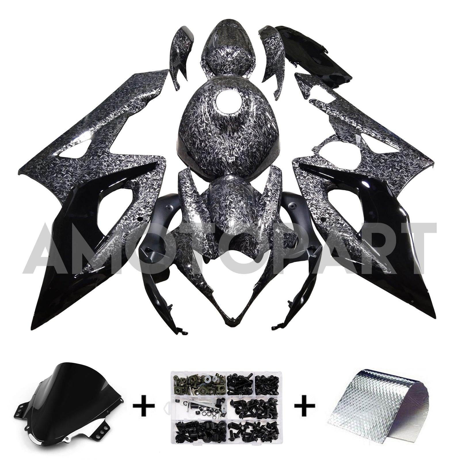Amotopart 2005-2006 Suzuki GSXR1000 Forged Carbon Fiber Pattern Fairing Kit