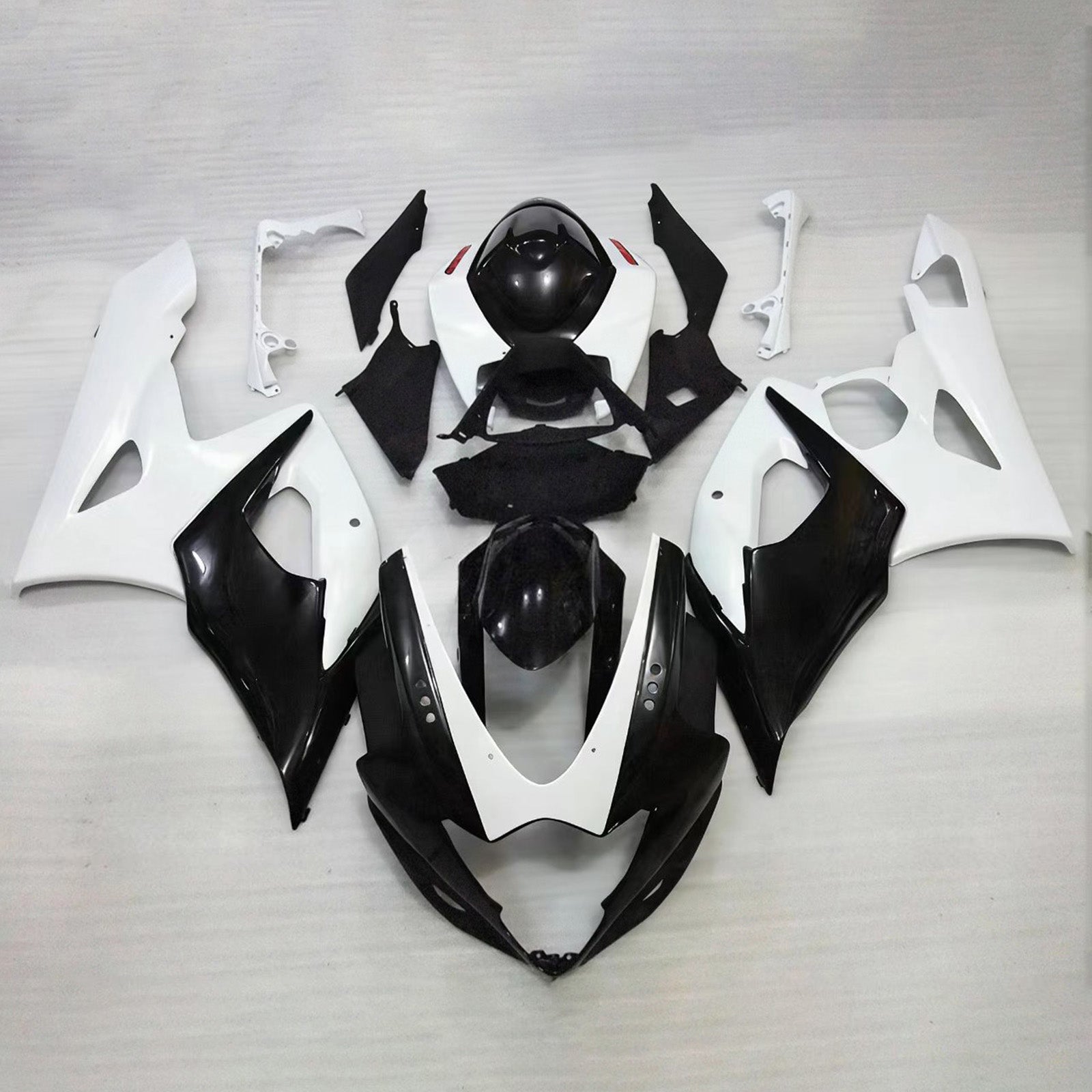 Amotopart 2005-2006 Suzuki GSXR1000 Black White Fairing Kit