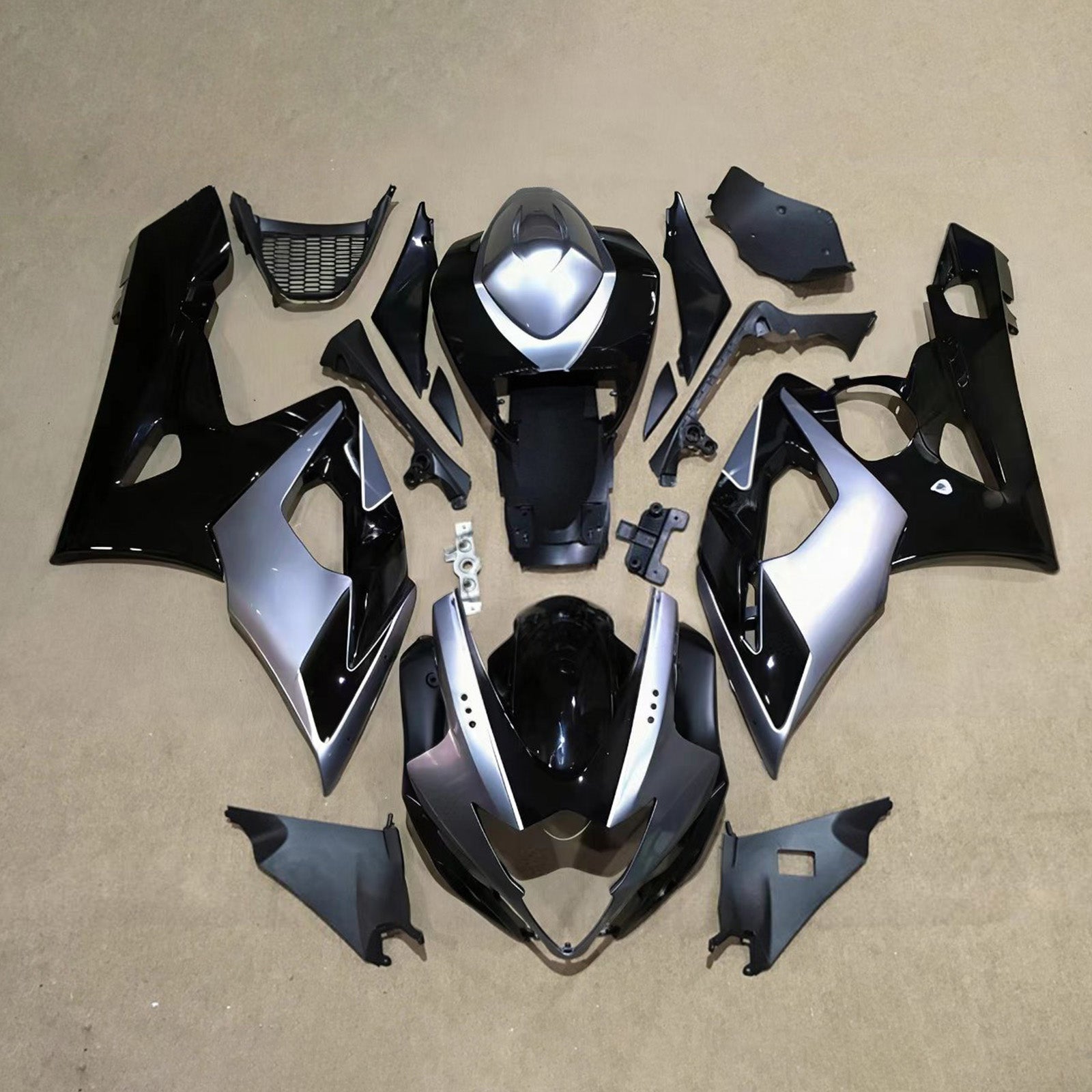 Amotopart 2005-2006 Suzuki GSXR1000 Black Gray Fairing Kit