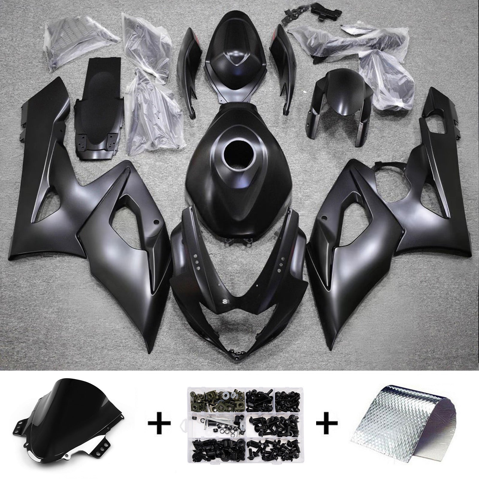 Amotopart 2005-2006 Suzuki GSXR1000 Black Fairing Kit