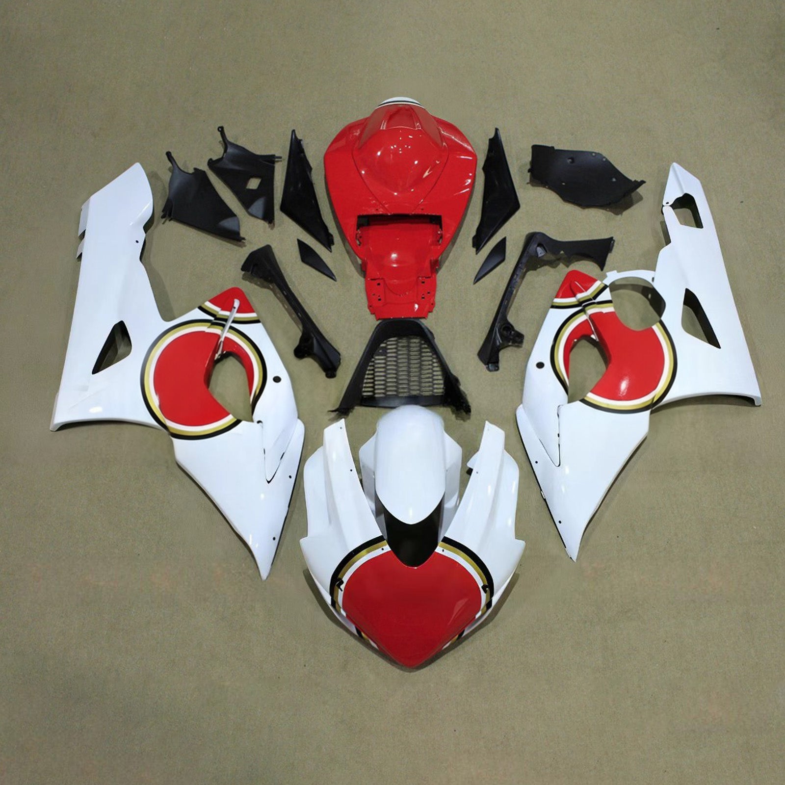 Amotopart 2005-2006 Suzuki GSXR1000 Red White Fairing Kit