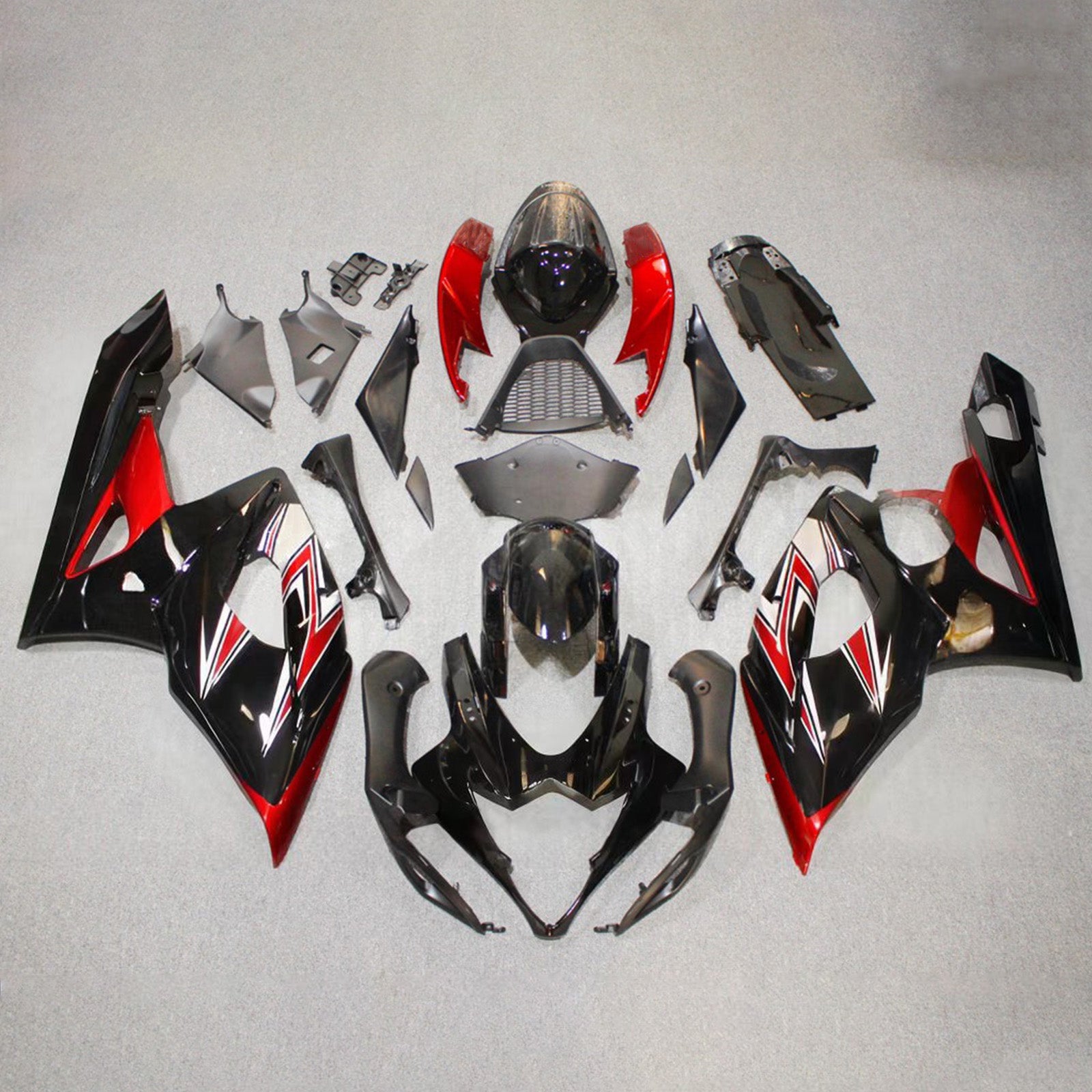 Amotopart 2005-2006 Suzuki GSXR1000 Black Red Fairing Kit