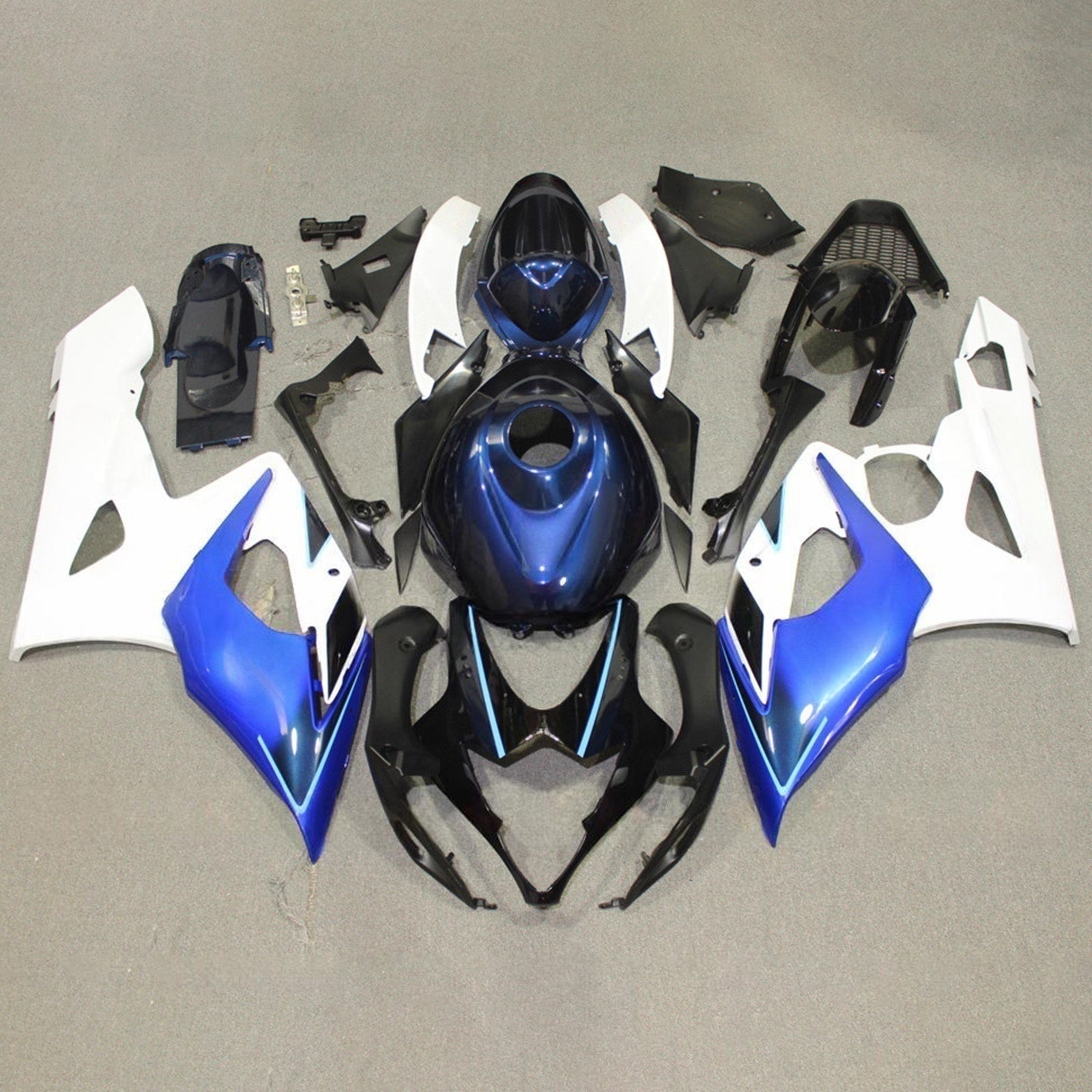 Amotopart 2005-2006 Suzuki GSXR1000 Kit de carénage bleu blanc noir