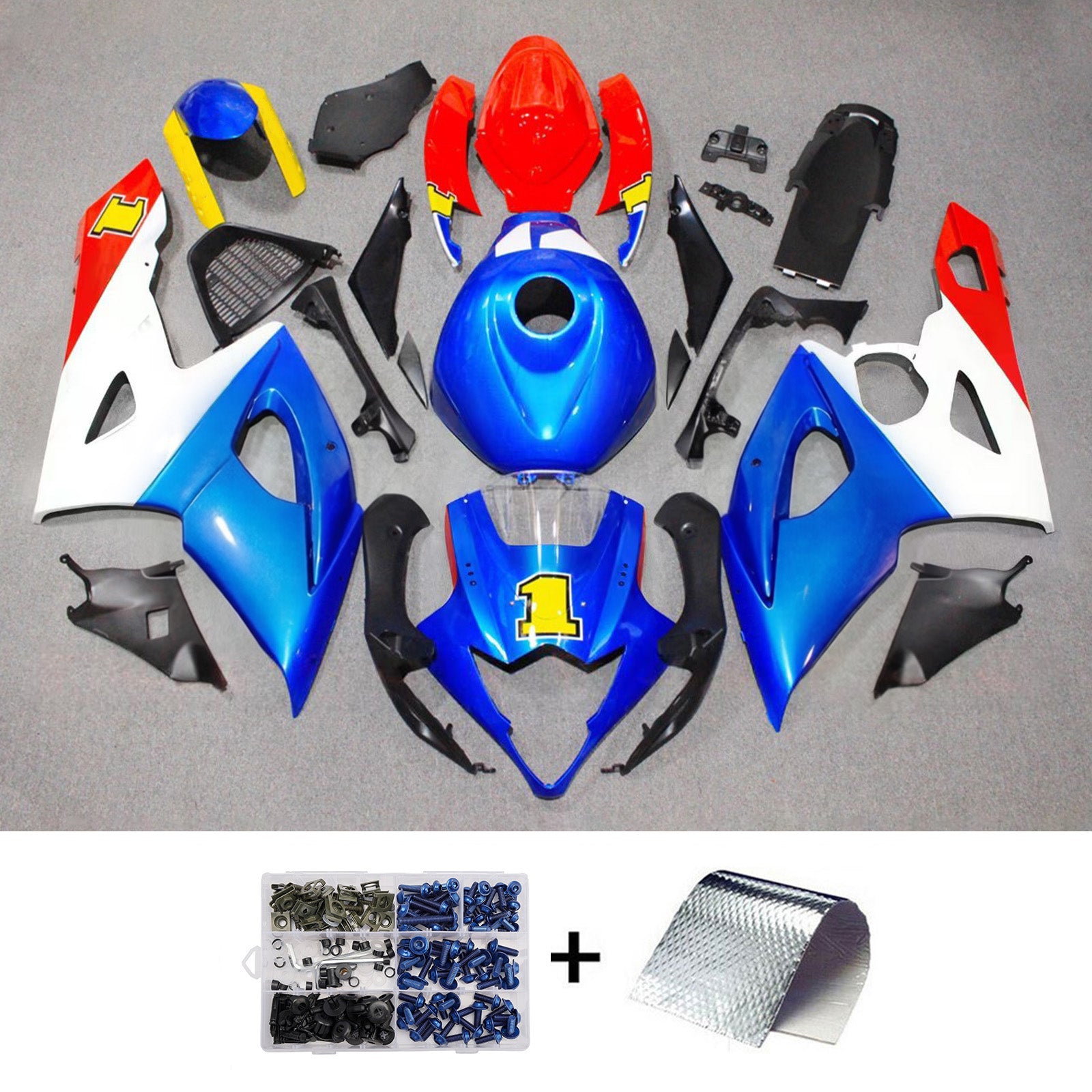 Amotopart 2005-2006 Suzuki GSXR1000 Blue White Red Fairing Kit