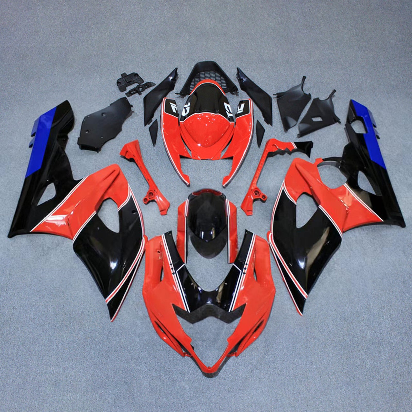 Amotopart 2005-2006 Suzuki GSXR1000 Red Black White Fairing Kit
