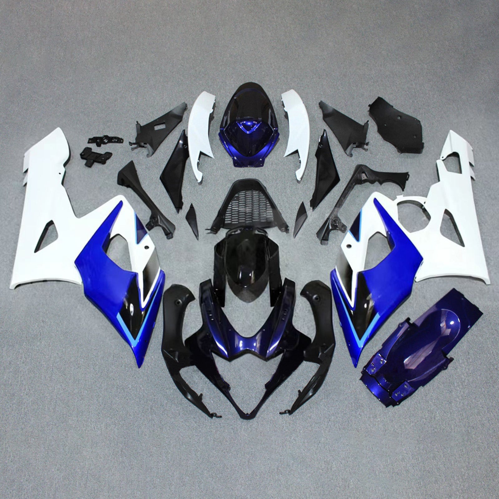 Amotopart 2005-2006 Suzuki GSXR1000 Blue Black White Fairing Kit