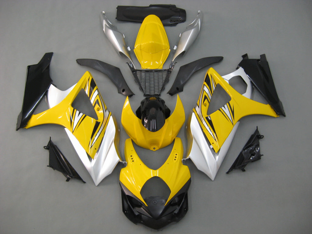 Amotopart 2007-2008 Suzuki GSXR1000 Yellow Black White Fairing Kit