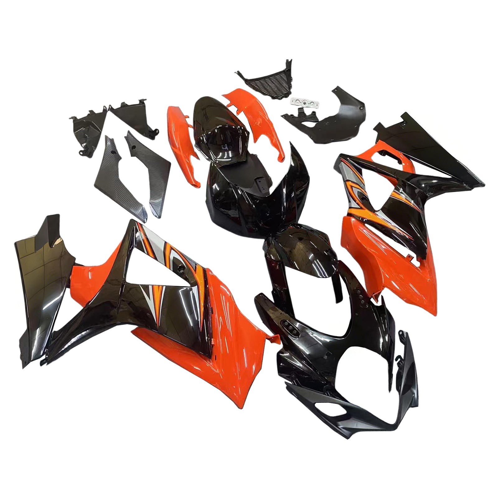 Amotopart 2007-2008 Suzuki GSXR1000 Black Orange Fairing Kit