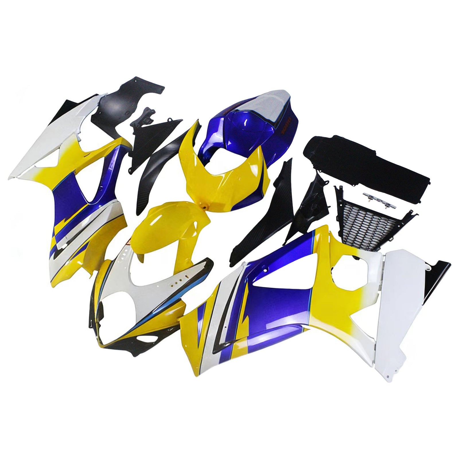 Amotopart 2007-2008 Suzuki GSXR1000 Kit de carenado azul claro y amarillo