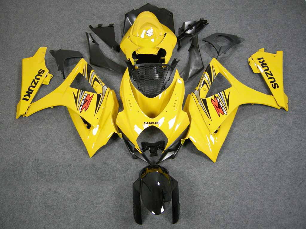 Amotopart 2007-2008 Suzuki GSXR1000 Kit de carénage jaune