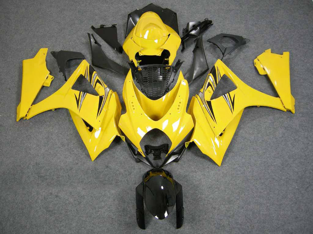 Amotopart 2007-2008 Suzuki GSXR1000 Fairing Yellow Kit