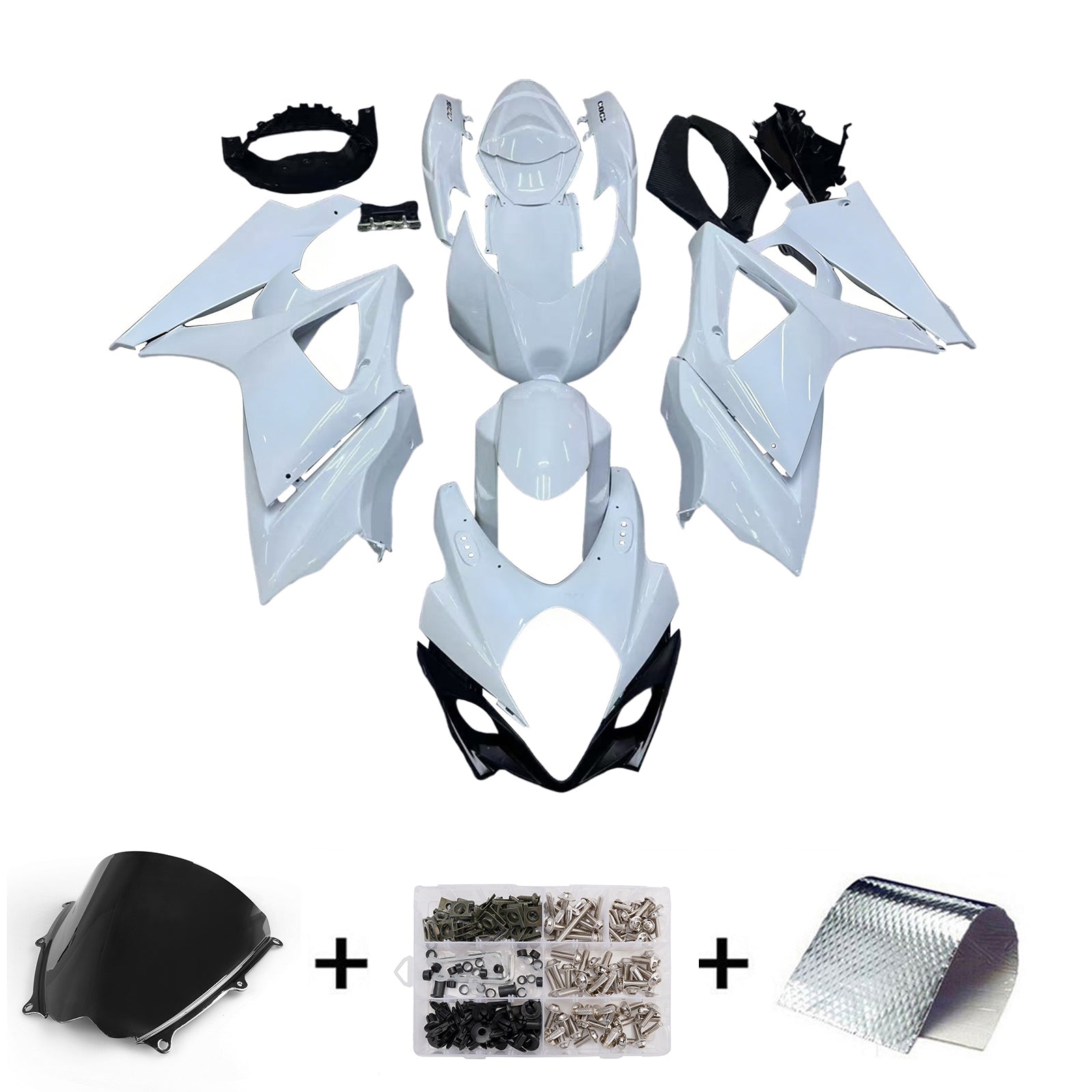 Amotopart 2007-2008 Suzuki GSXR1000 White Fairing Kit