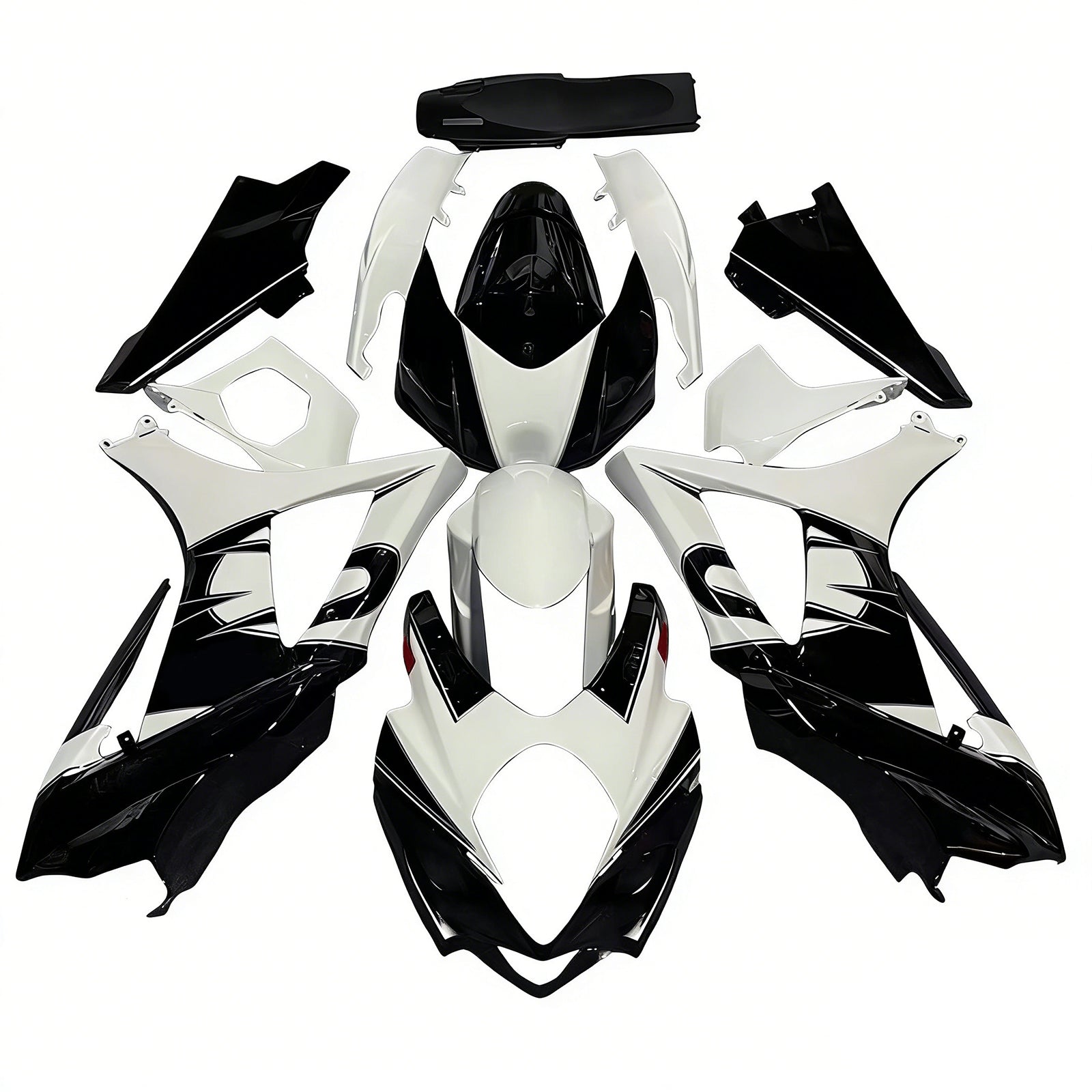 Amotopart 2007-2008 Suzuki GSXR1000 Black White Fairing Kit