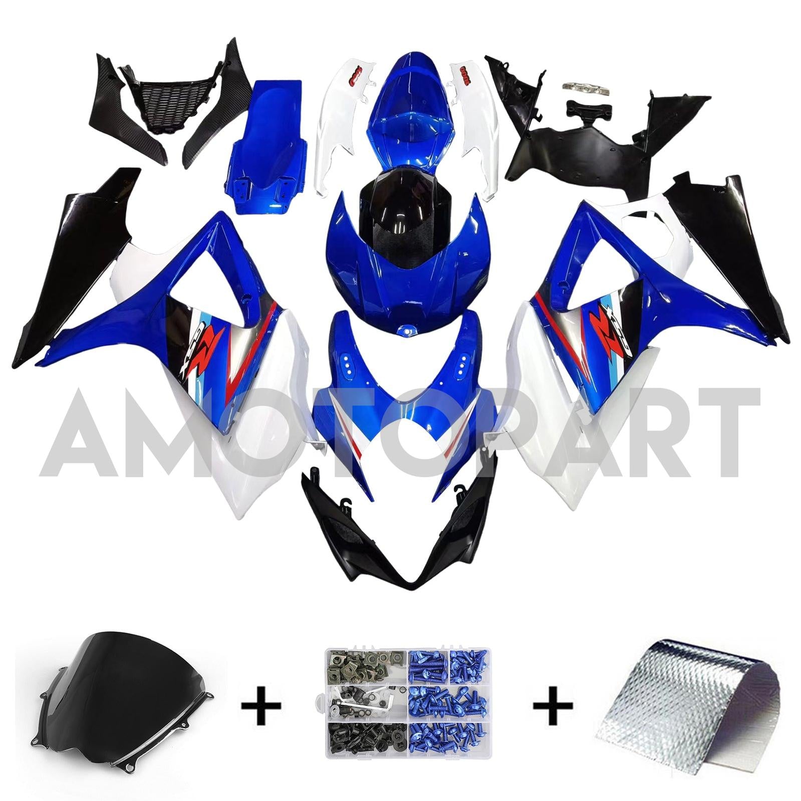 Amotopart 2007-2008 Suzuki GSXR 1000 Blue Fairing Kit