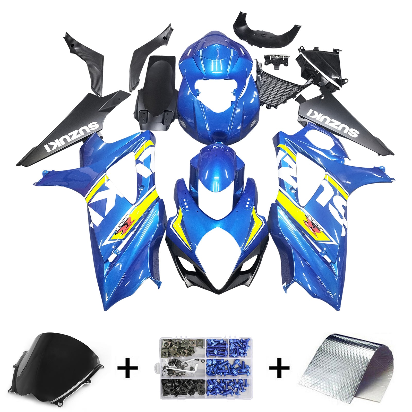 Amotopart 2007-2008 Suzuki GSXR1000 Kit de carenado azul cielo