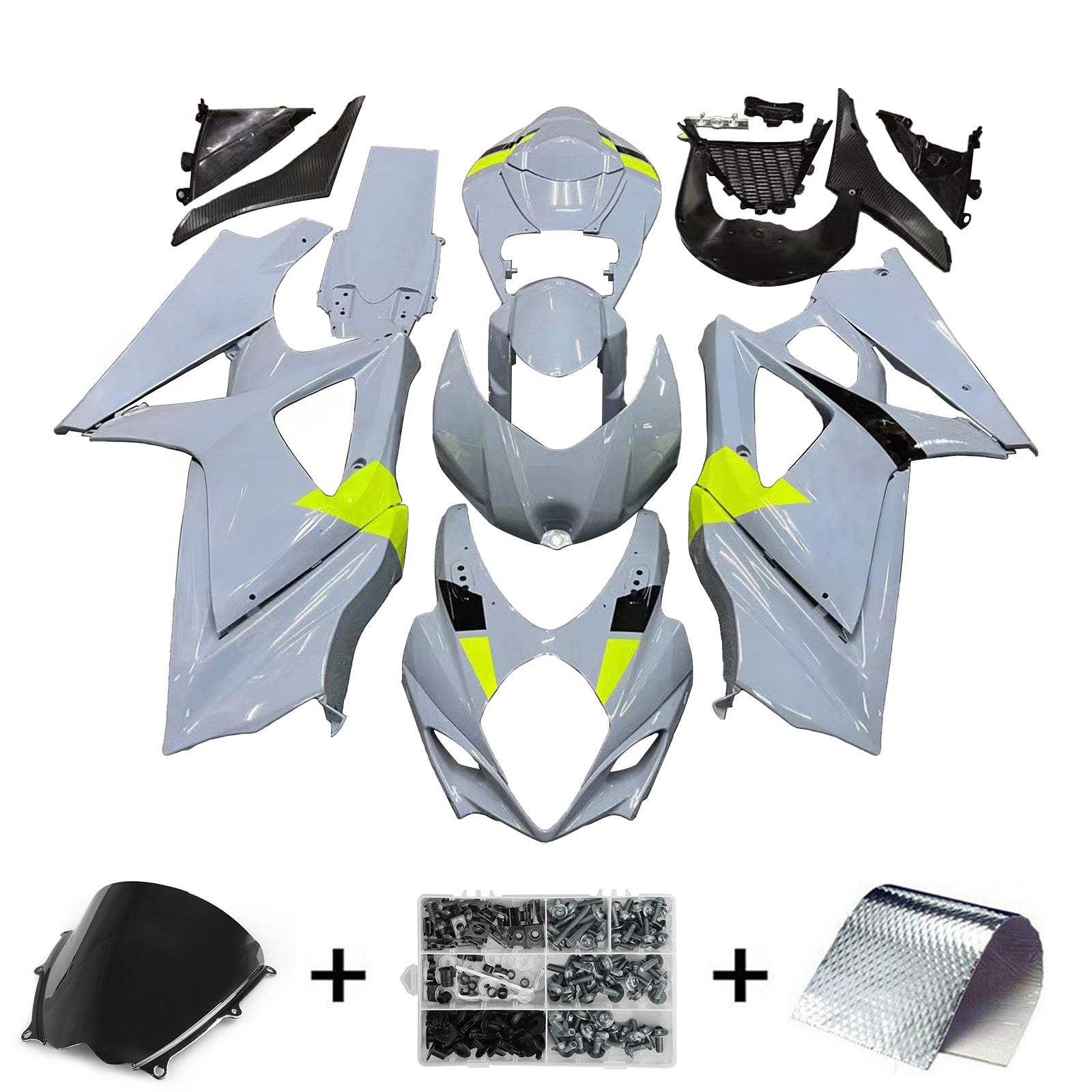 Amotopart 2007-2008 Suzuki GSXR1000 Fairing Grey Kit