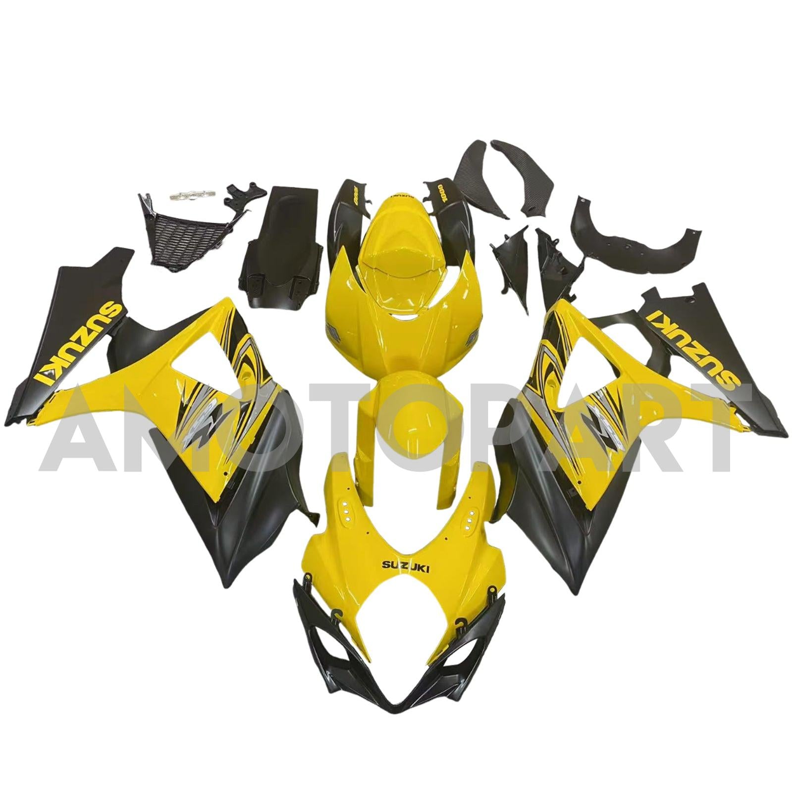 Amotopart 2007-2008 Suzuki GSXR1000 Fairing Yellow&Black Kit