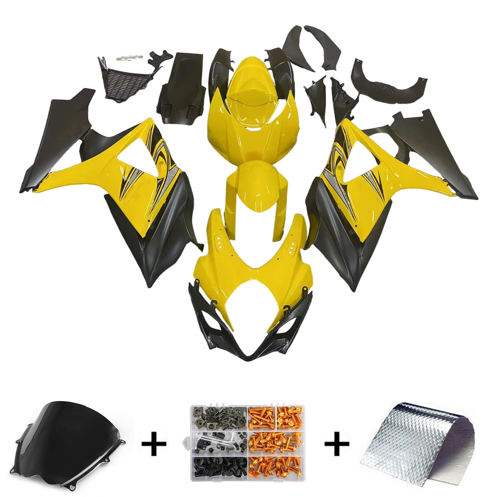 Amotopart 2007-2008 Suzuki GSXR1000 Fairing Yellow&Black Kit