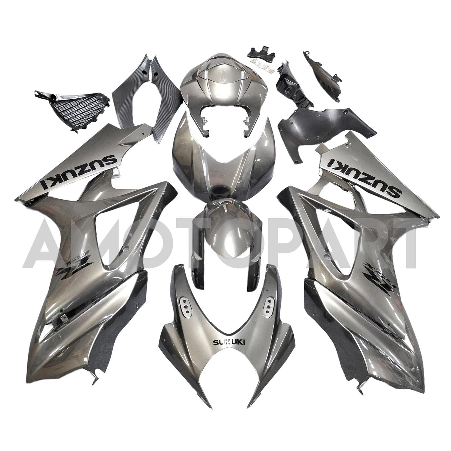 Amotopart 2007-2008 Suzuki GSXR1000 Fairing Grey Ebony Kit
