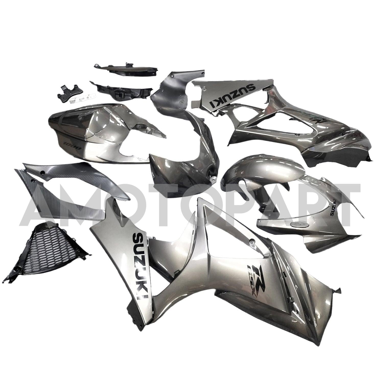 Amotopart 2007-2008 Suzuki GSXR1000 Fairing Grey Ebony Kit