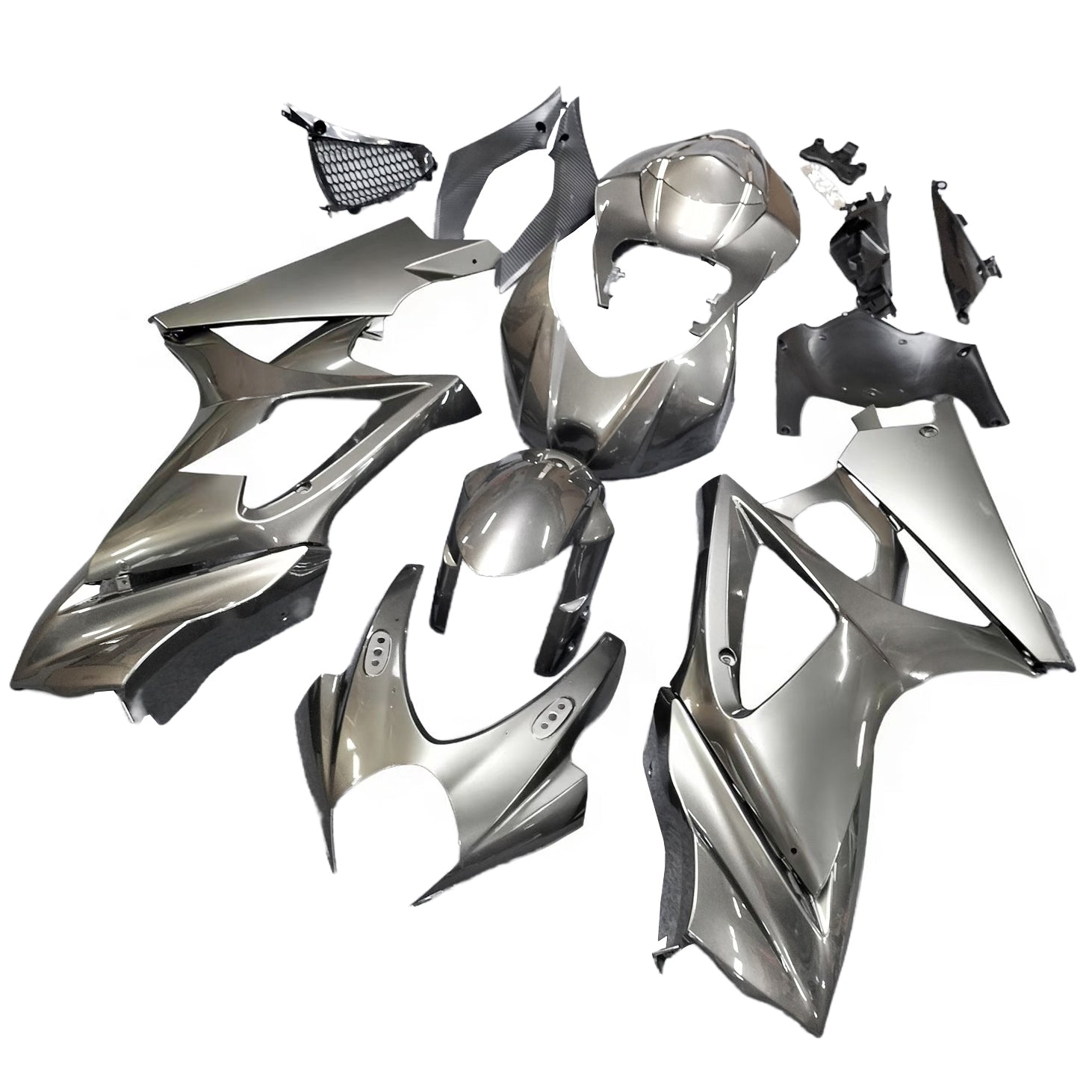 Amotopart 2009-2016 Suzuki GSXR1000 Fairing Matte Black&White Kit