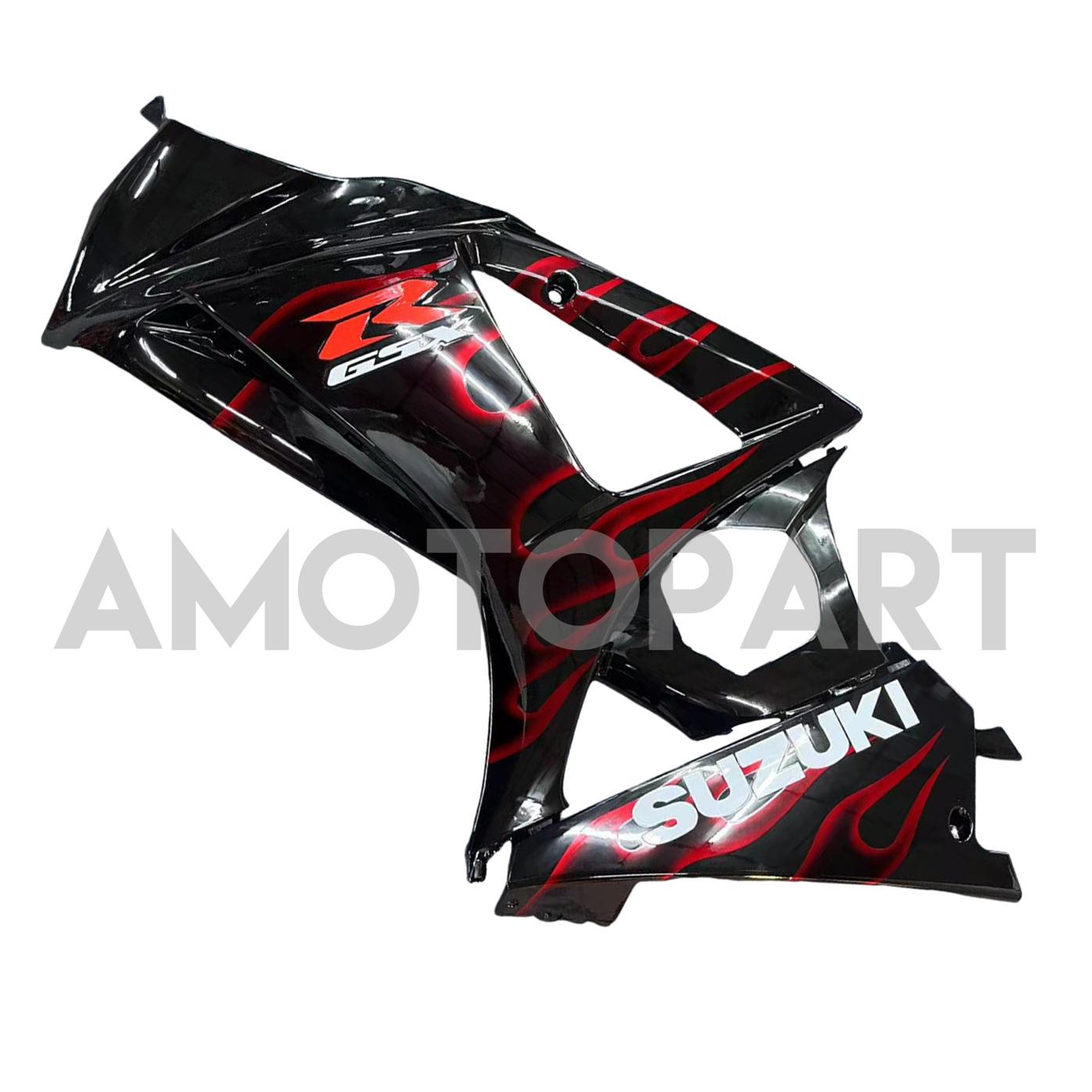 Amotopart 2007-2008 Suzuki GSXR1000 Fairing Black&Red Fire Kit