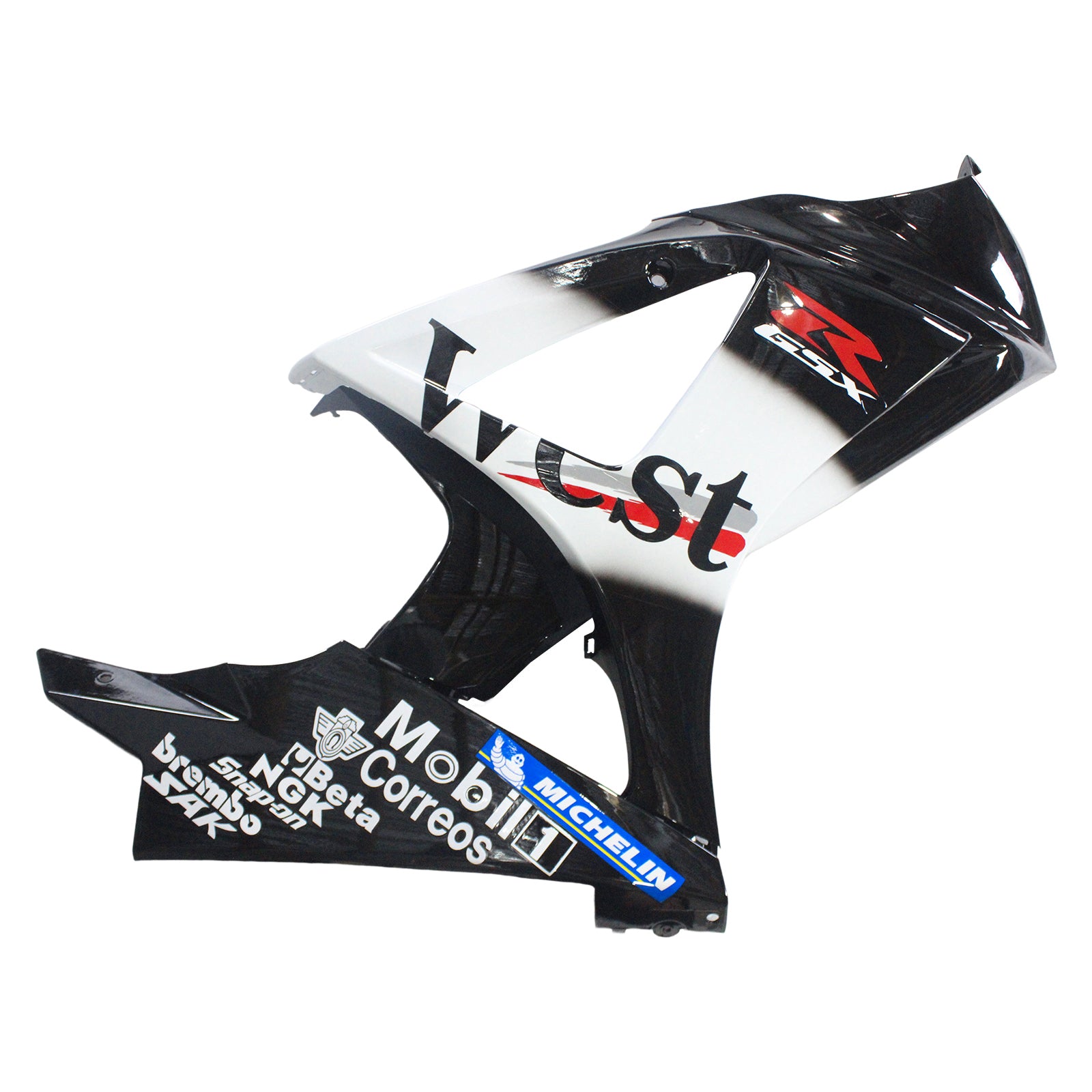 Amotopart 2007-2008 Suzuki GSXR1000 Fairing Glossy Black&White Kit