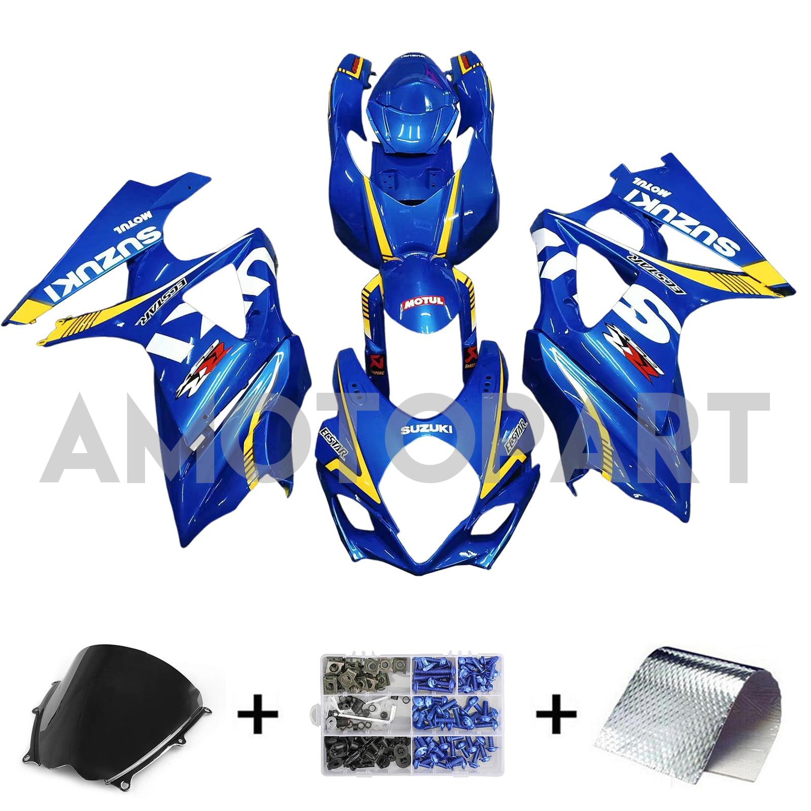 Amotopart 2007-2008 Suzuki GSXR1000 Fairing Blue&Yellow Kit