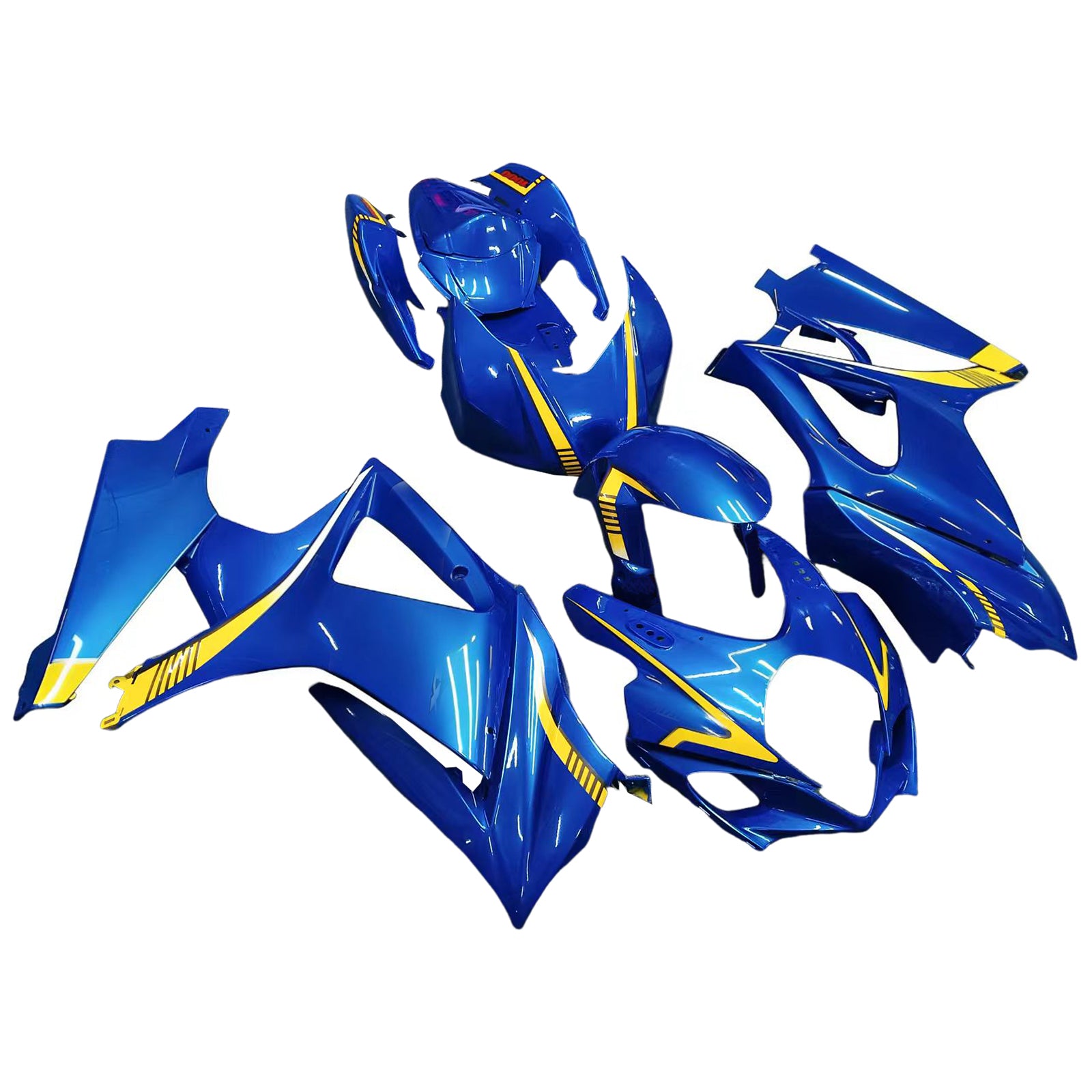 Carénage Amotopart Suzuki GSXR1000 2007-2008 Bleu&Kit jaune