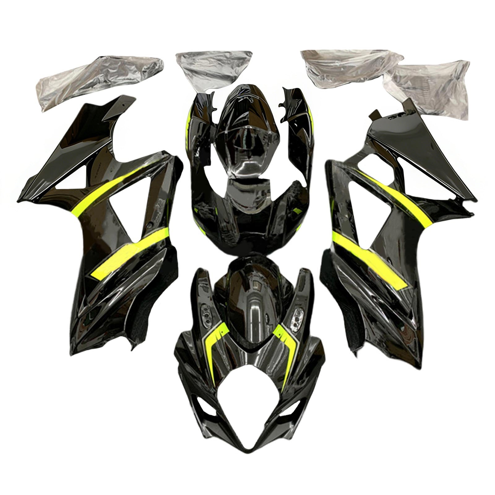 Amotopart 2007-2008 Suzuki GSXR1000 K7 Black&Yellow Fairing Kit