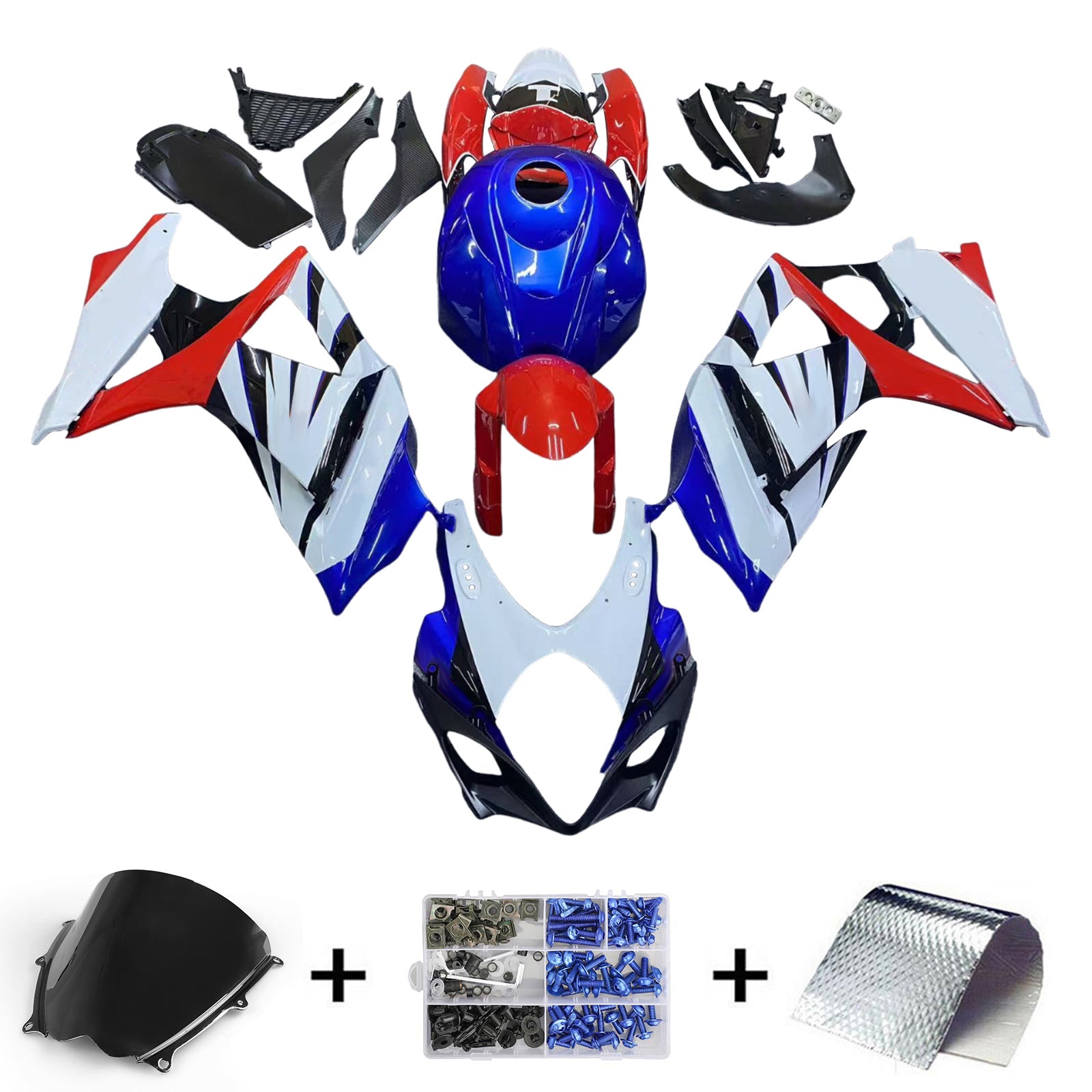 Amotopart 2007-2008 Suzuki GSXR1000 K7 Red&Blue Fairing Kit
