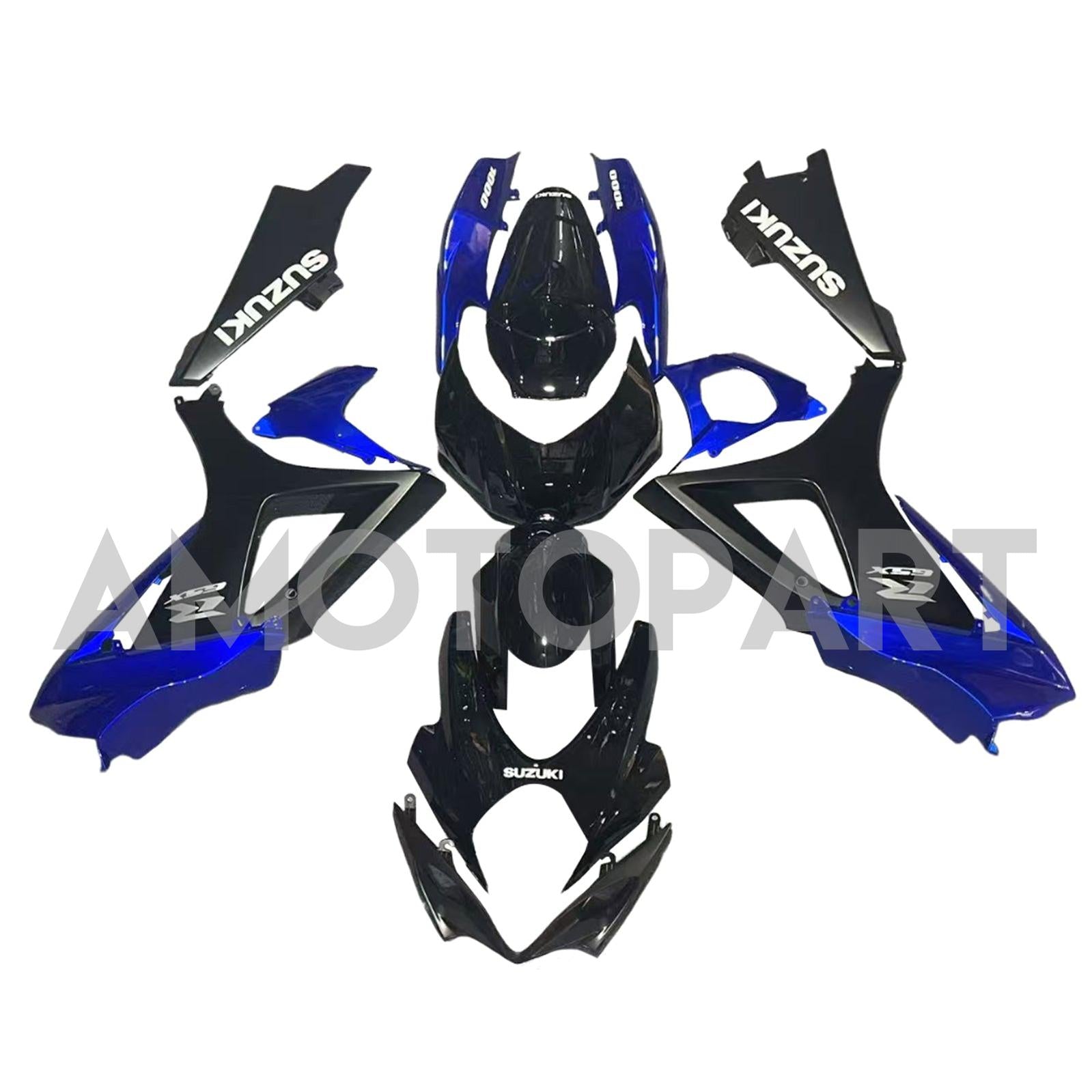 Amotopart 2007-2008 K7 GSXR1000 Suzuki Blue & Black Style1 Kit de carenagem