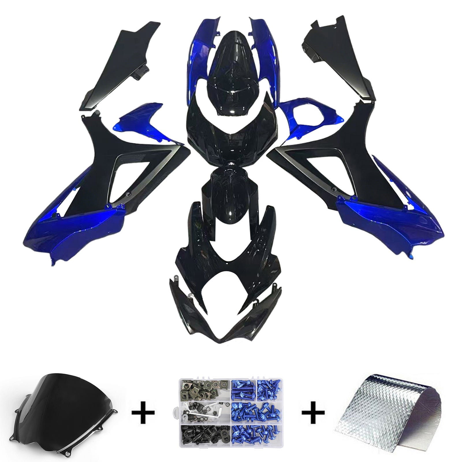 Amotopart 2007-2008 K7 GSXR1000 Suzuki Blue&Black Style1 Fairing Kit