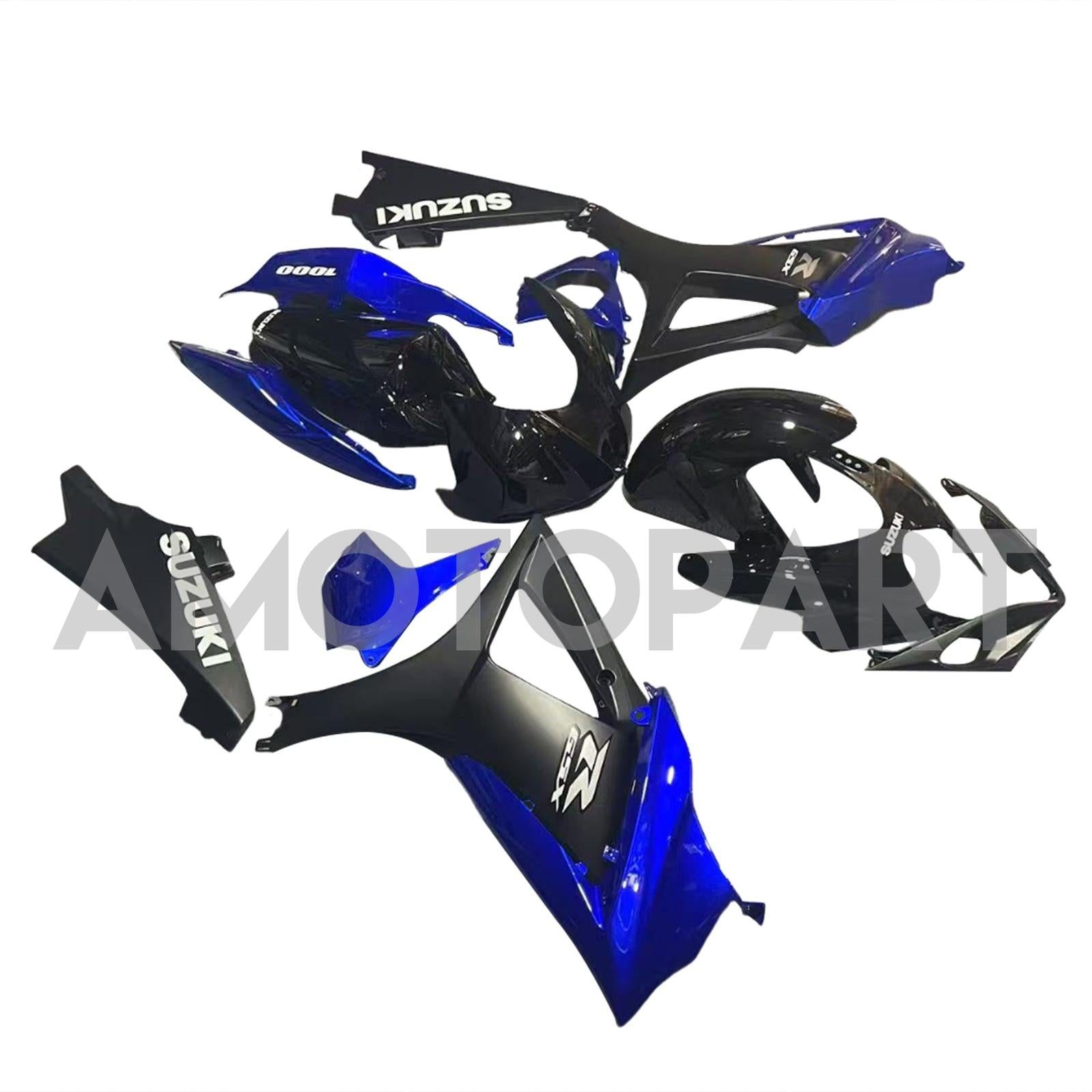 Amotopart 2007-2008 K7 GSXR1000 Suzuki Blue & Black Style1 Kit de carenagem