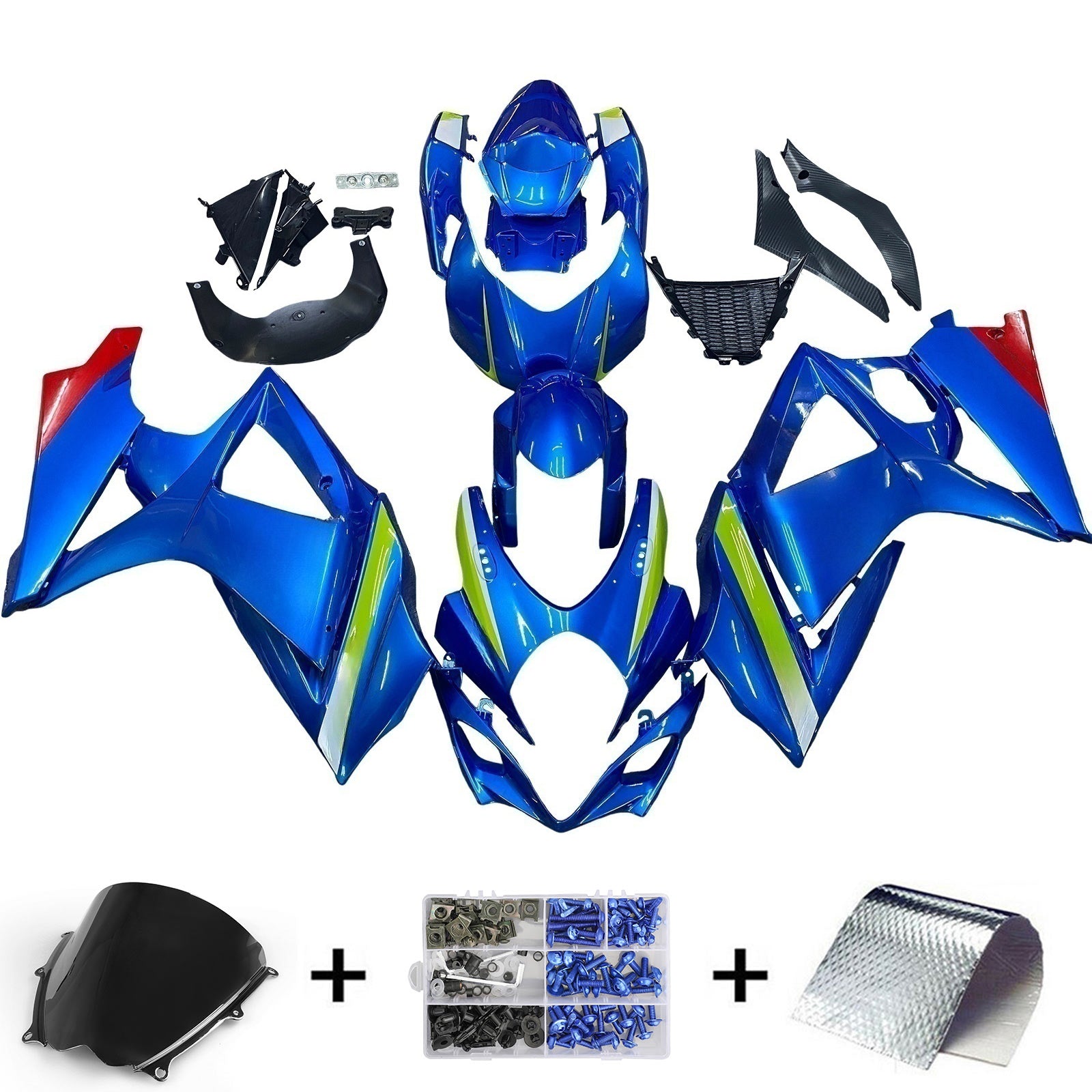 Amotopart 2007-2008 K7 GSXR1000 Suzuki Blue&Green Fairing Kit