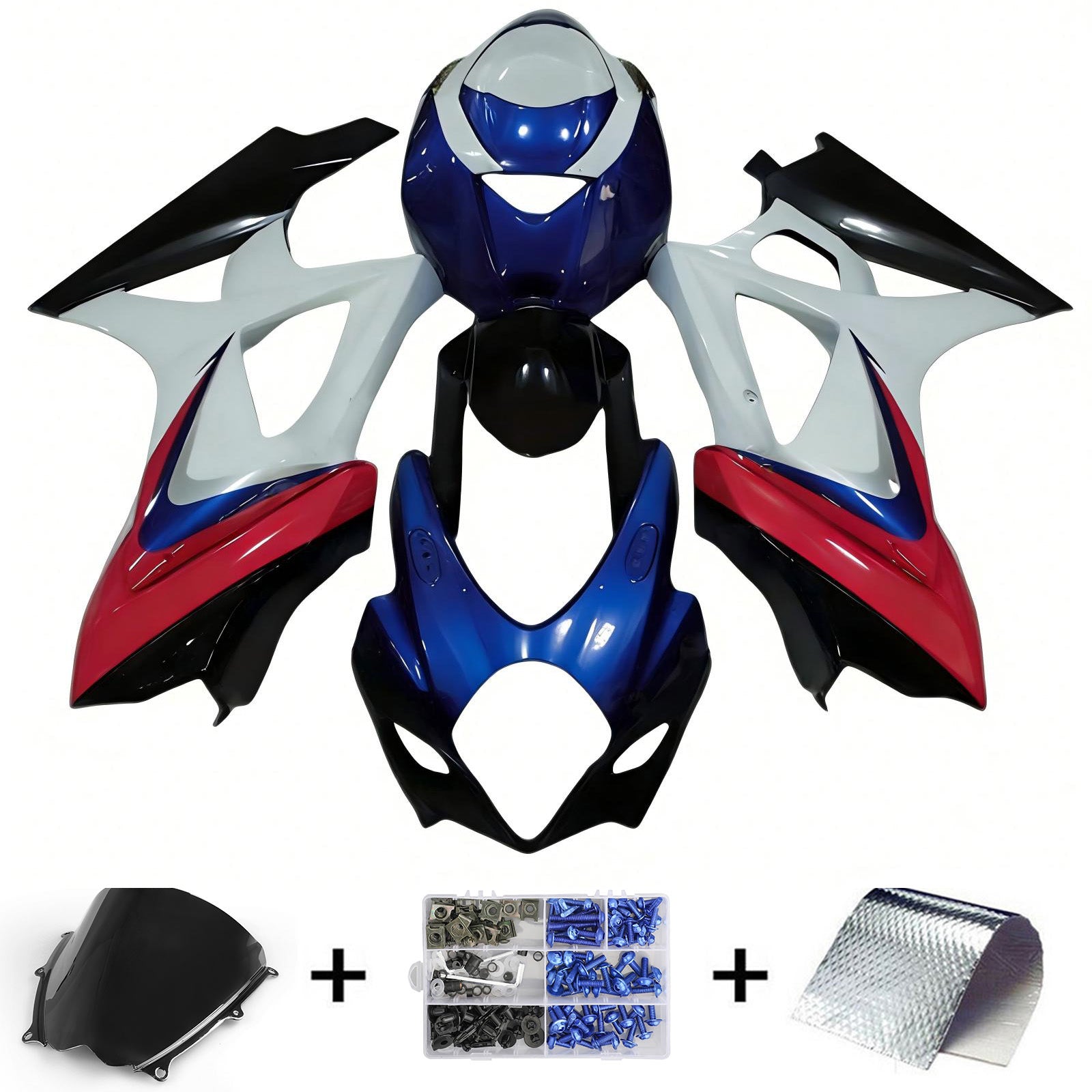 Amotopart 2007-2008 K7 GSXR1000 Suzuki Kit carena rosa e blu