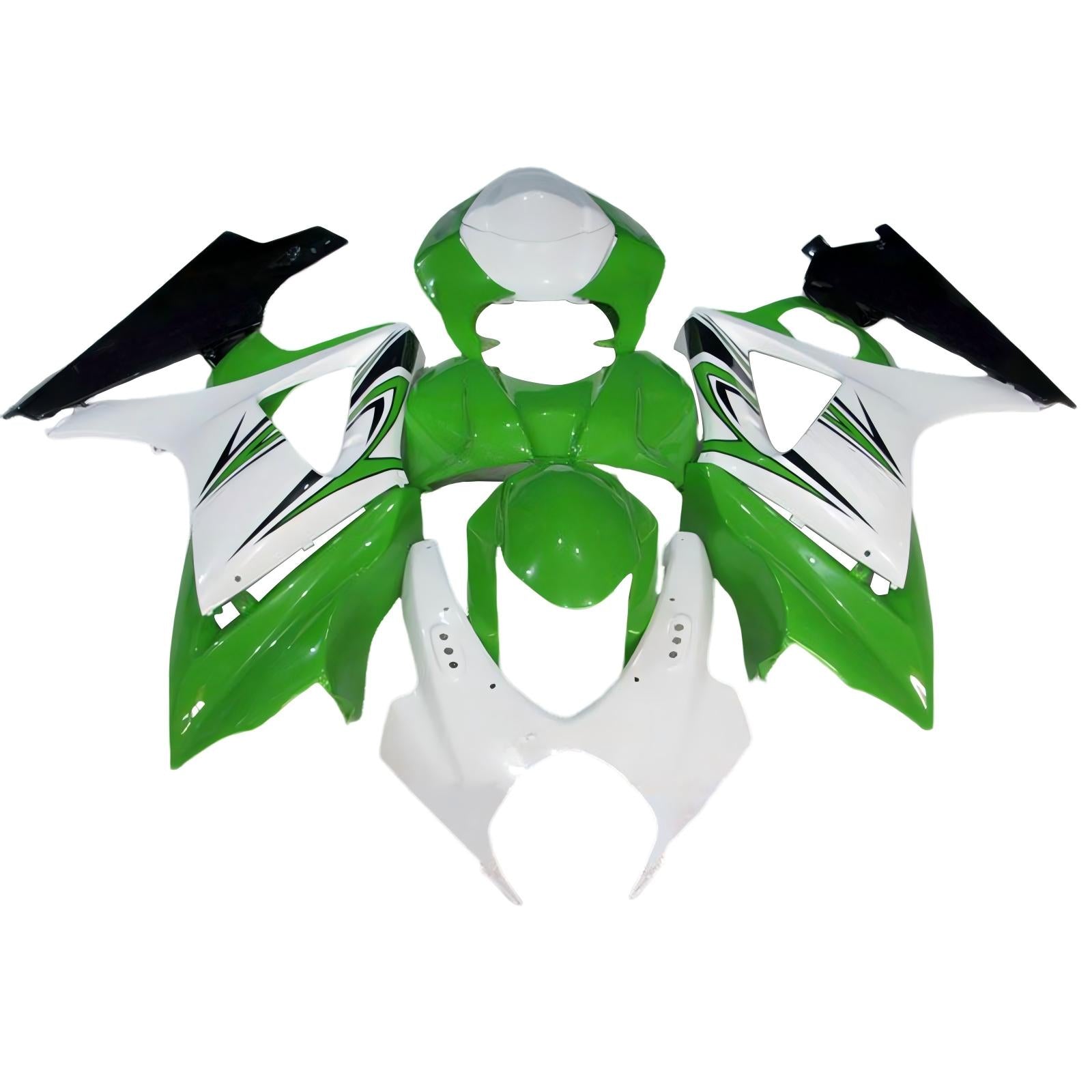 Amotopart 2007-2008 K7 GSXR1000 Suzuki Kit carena verde e bianco