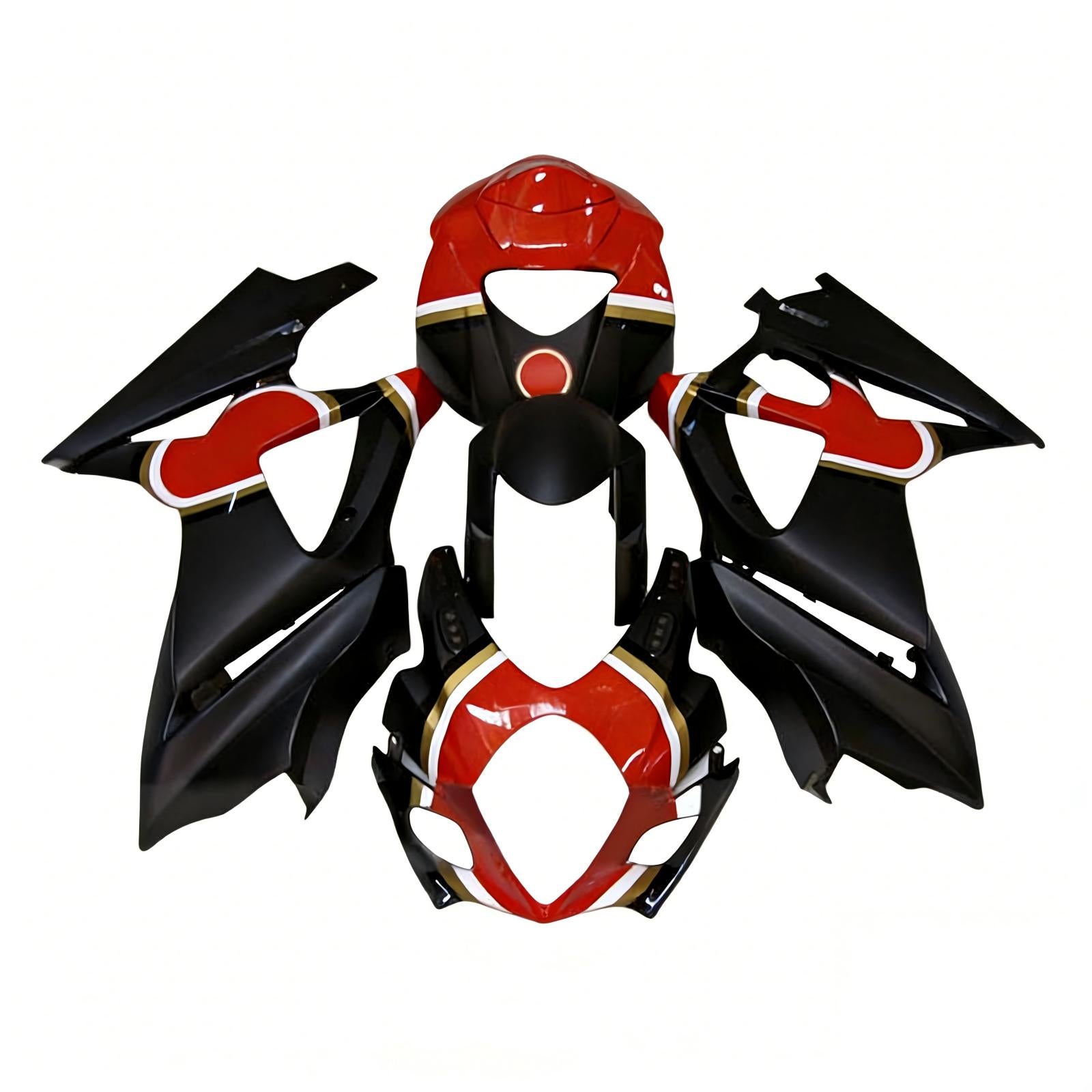Amotopart 2007-2008 K7 GSXR1000 Suzuki Rosso e Nero Style2 Kit carenatura