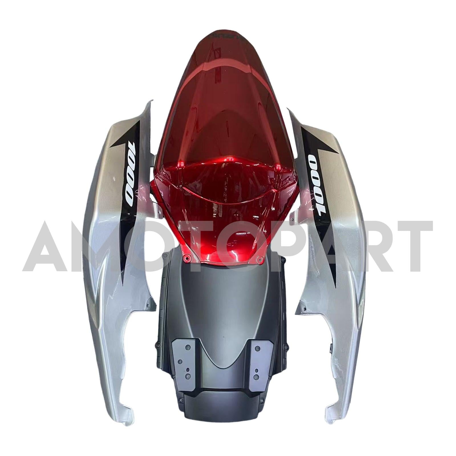 Amotopart 2007–2008 K7 GSXR1000 Suzuki, Rot&Silbernes Verkleidungsset