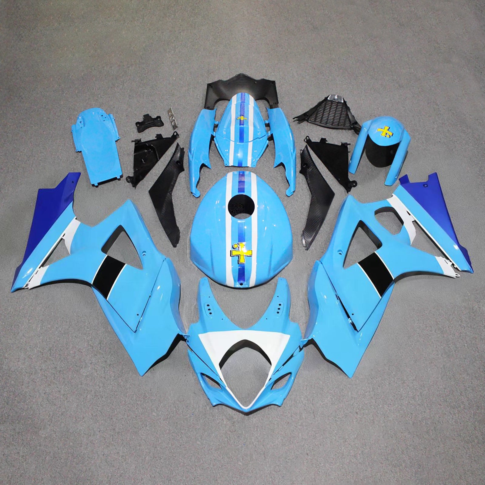 Amotopart 2007-2008 Suzuki GSXR1000 Blue Fairing Kit
