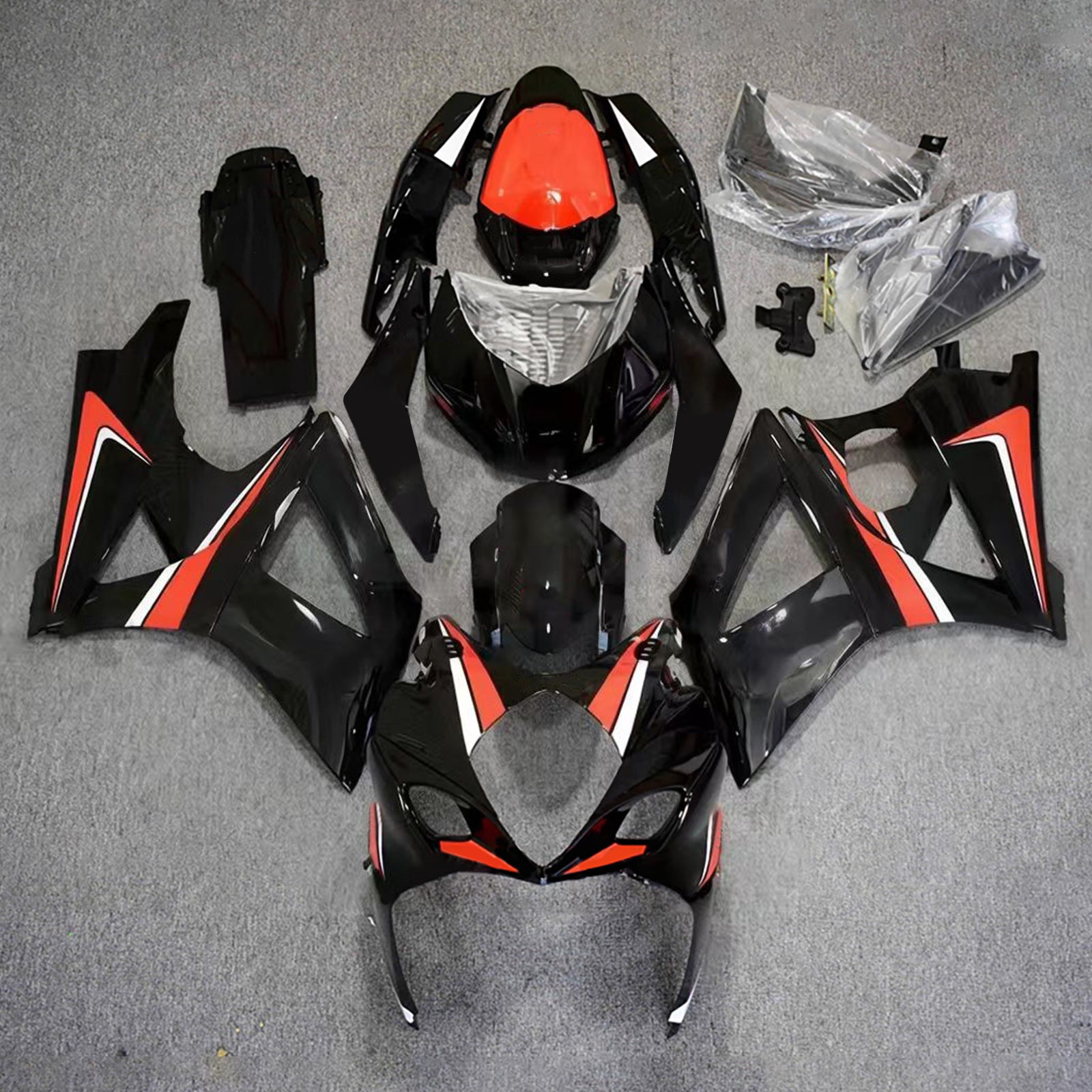 Amotopart 2007-2008 Suzuki GSXR1000 černá bílá červená sada kapotáže